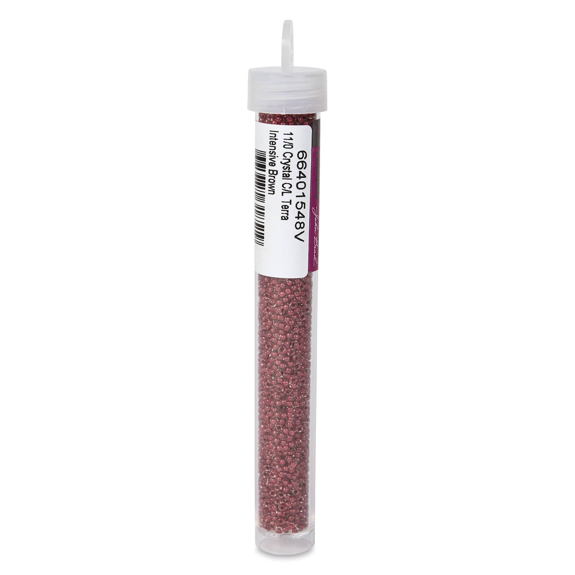 John Bead Terra Intensive Lining Czech Glass Seed Beads - 11/0, Brown, 23 g - back