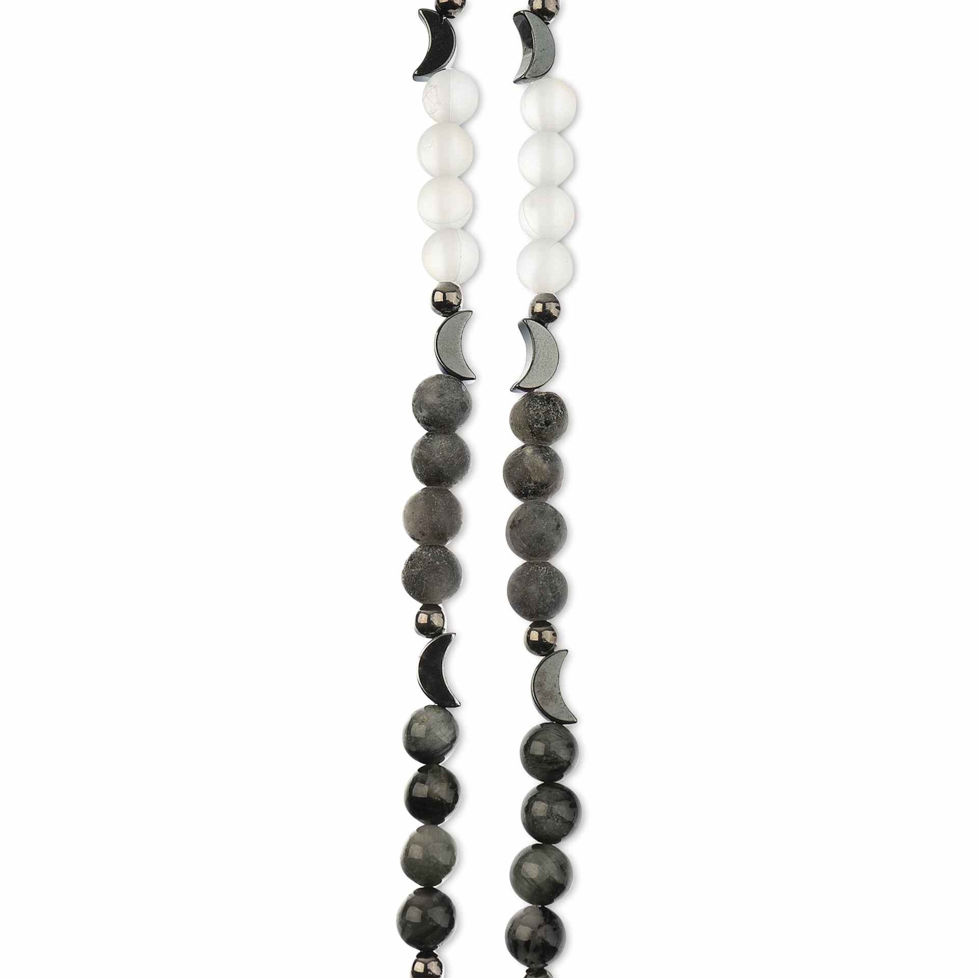 John Bead Solar System Glass Bead Strand - Moon, 6 mm Dia.