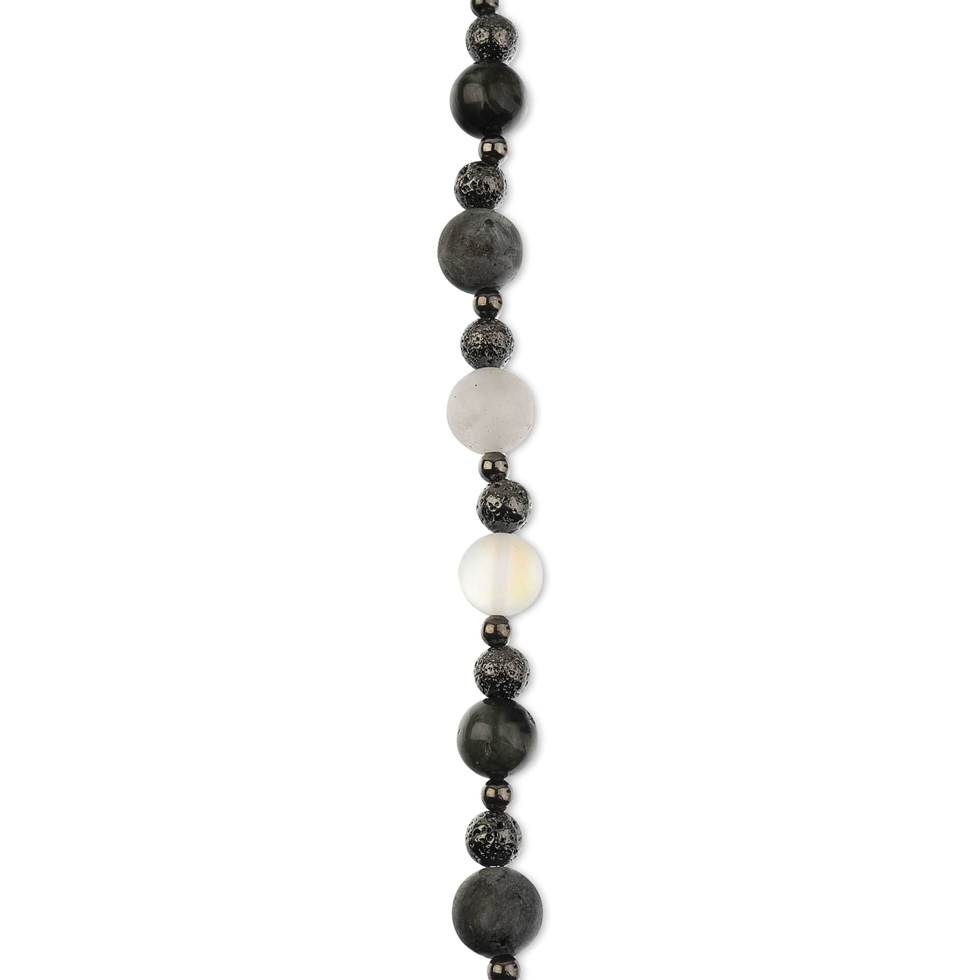 John Bead Solar System Glass Bead Strand - Moon, 10 mm Dia.