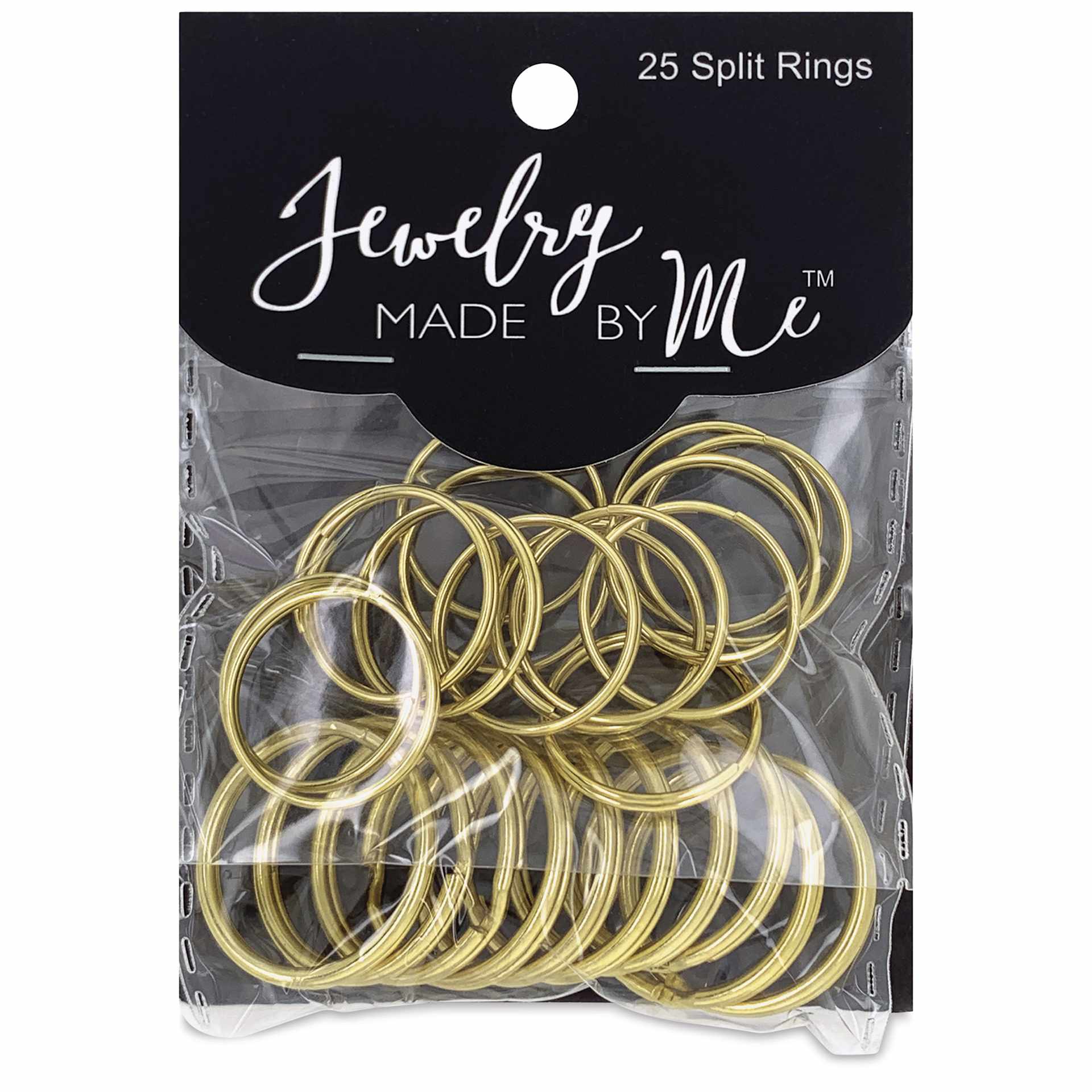 Jewelry Made By Me Split Rings - Pkg of 25, Gold front of packaging