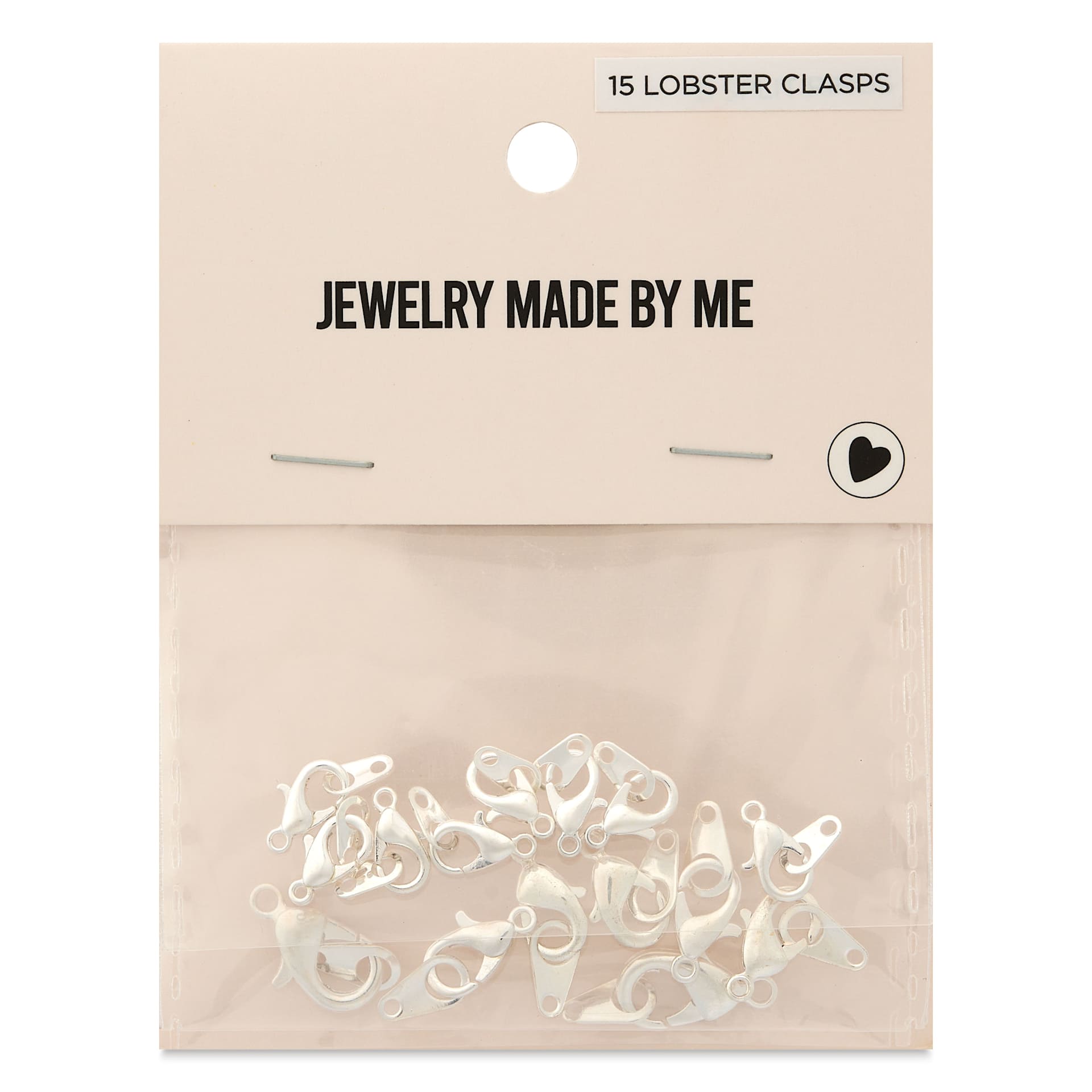 Jewelry Made By Me Lobster Clasps - Pkg of 15, Silver front of packaging