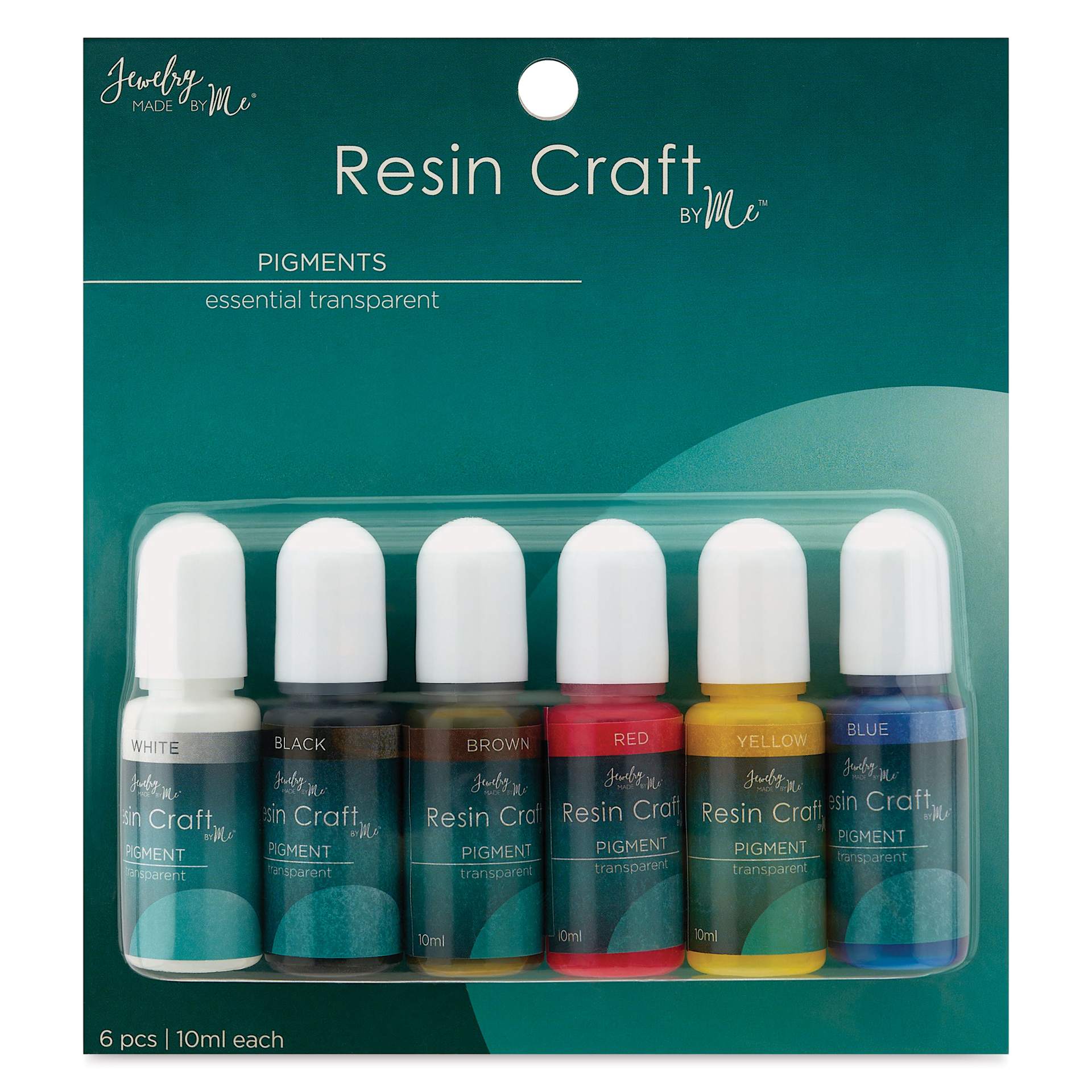 Jewelry Made By Me Liquid Pigment - Set of 6, Essential Transparent, 10 ml Bottles front of packaging