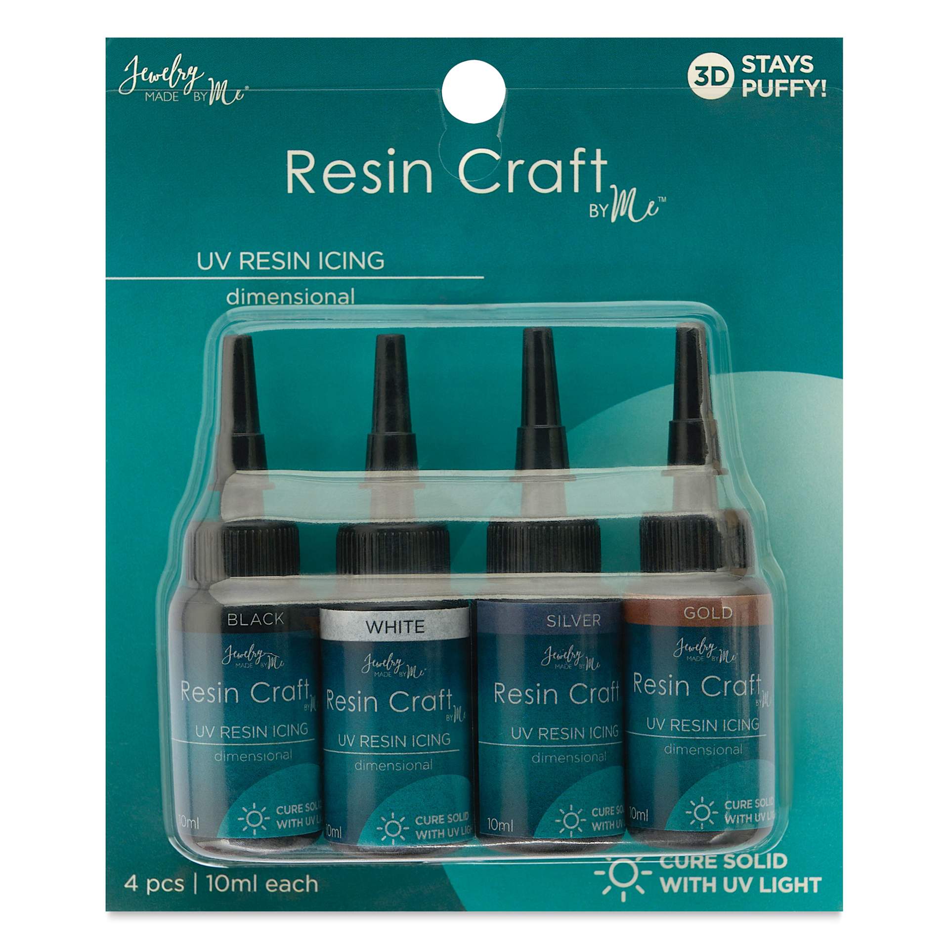 Jewelry Made By Me UV Resin Icing - Set of 4, Neutral Colors, 10 ml Bottles front of packaging