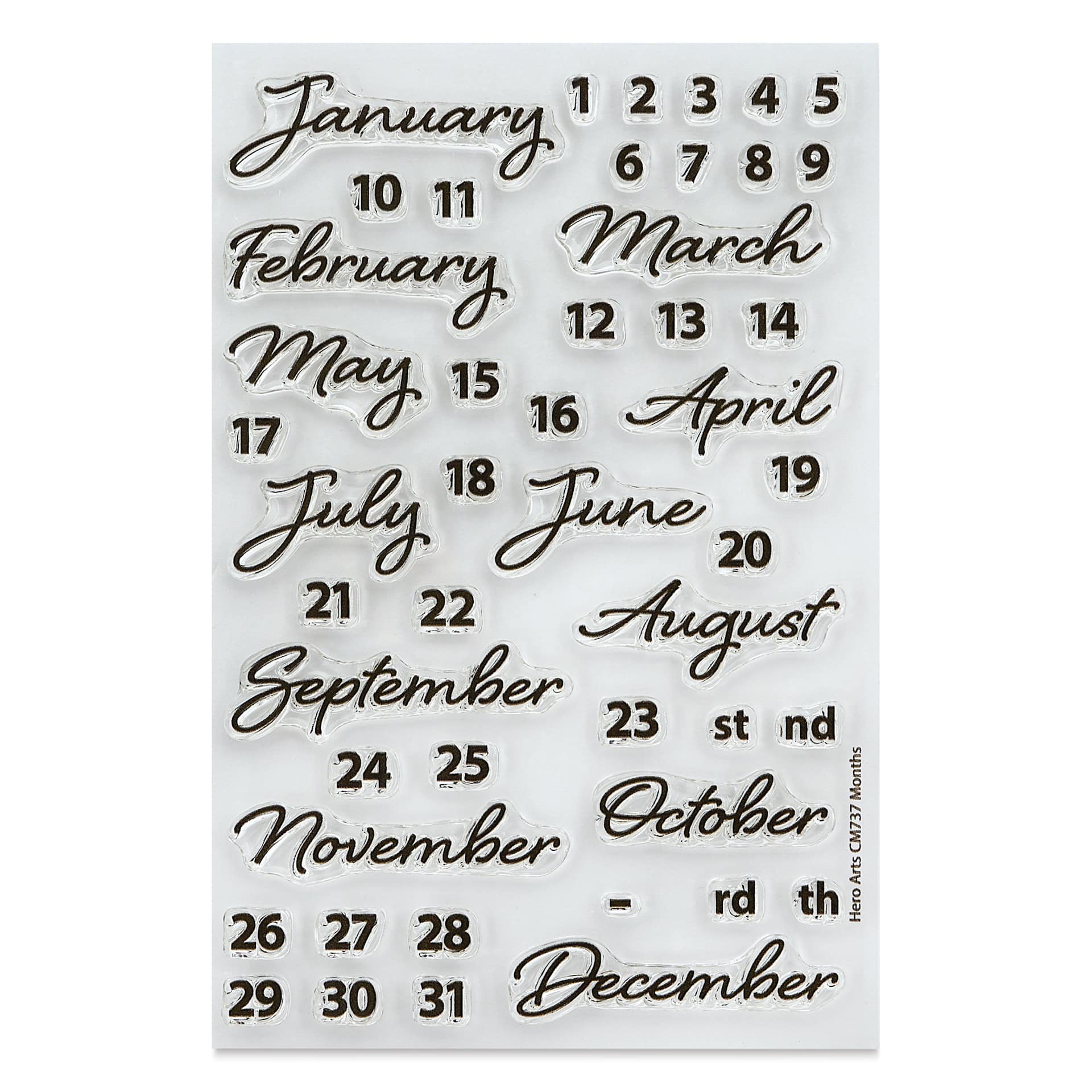 Hero Arts Planner Clear Stamp Set - Months, 4" X 6"