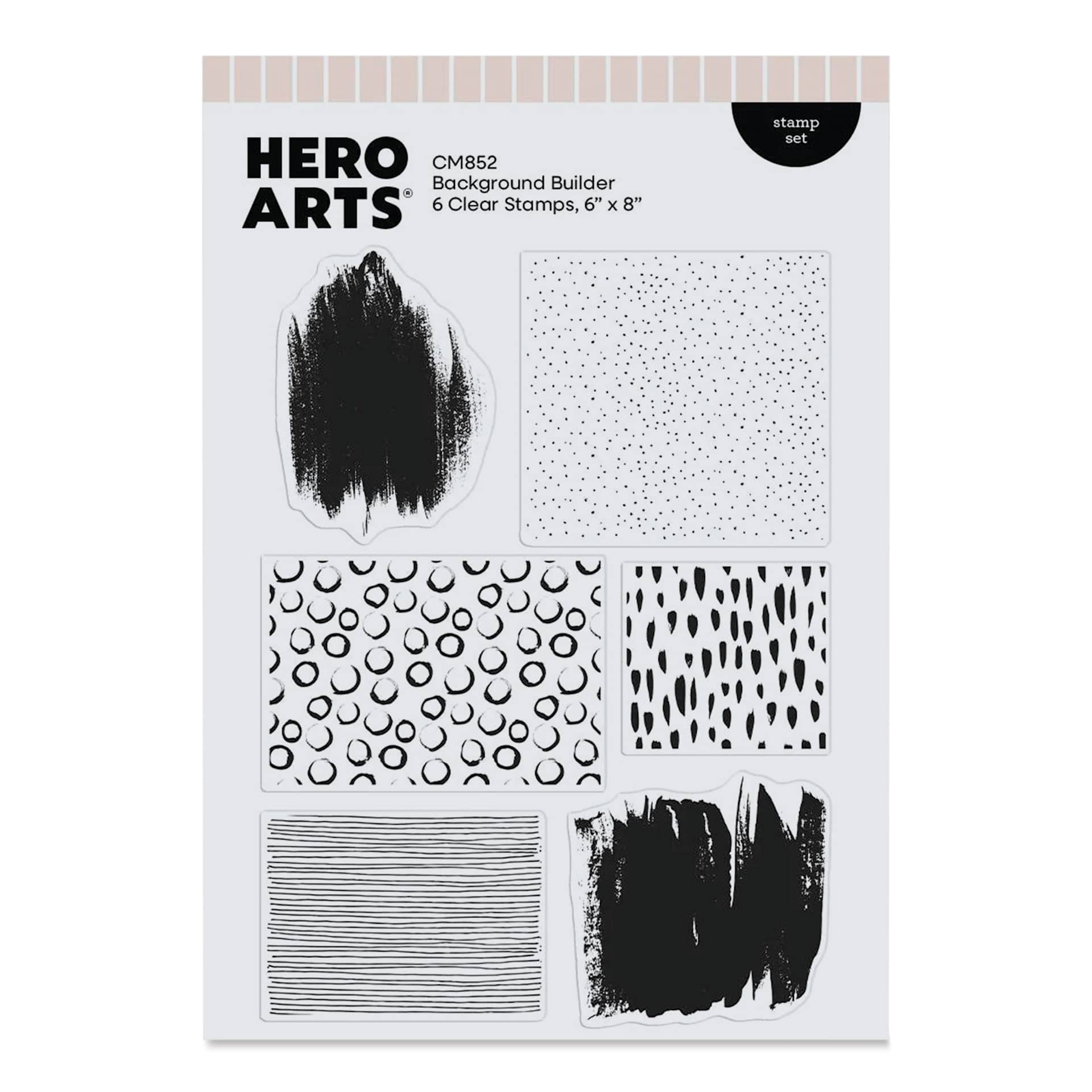 Hero Arts Background Builder Clear Stamp Set - Set of 6 front of packaging