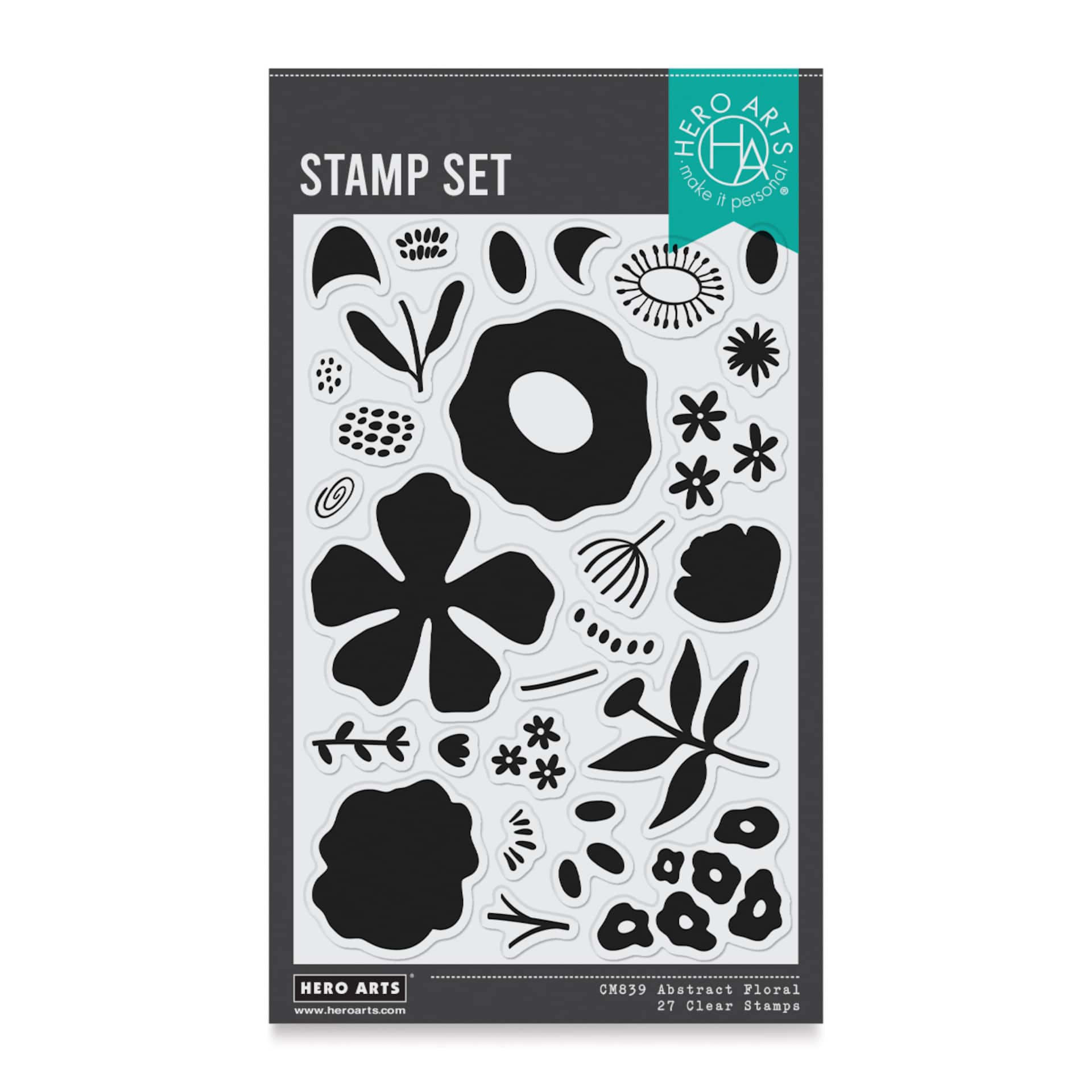 Hero Arts Abstract Floral Clear Stamp Set front of packaging