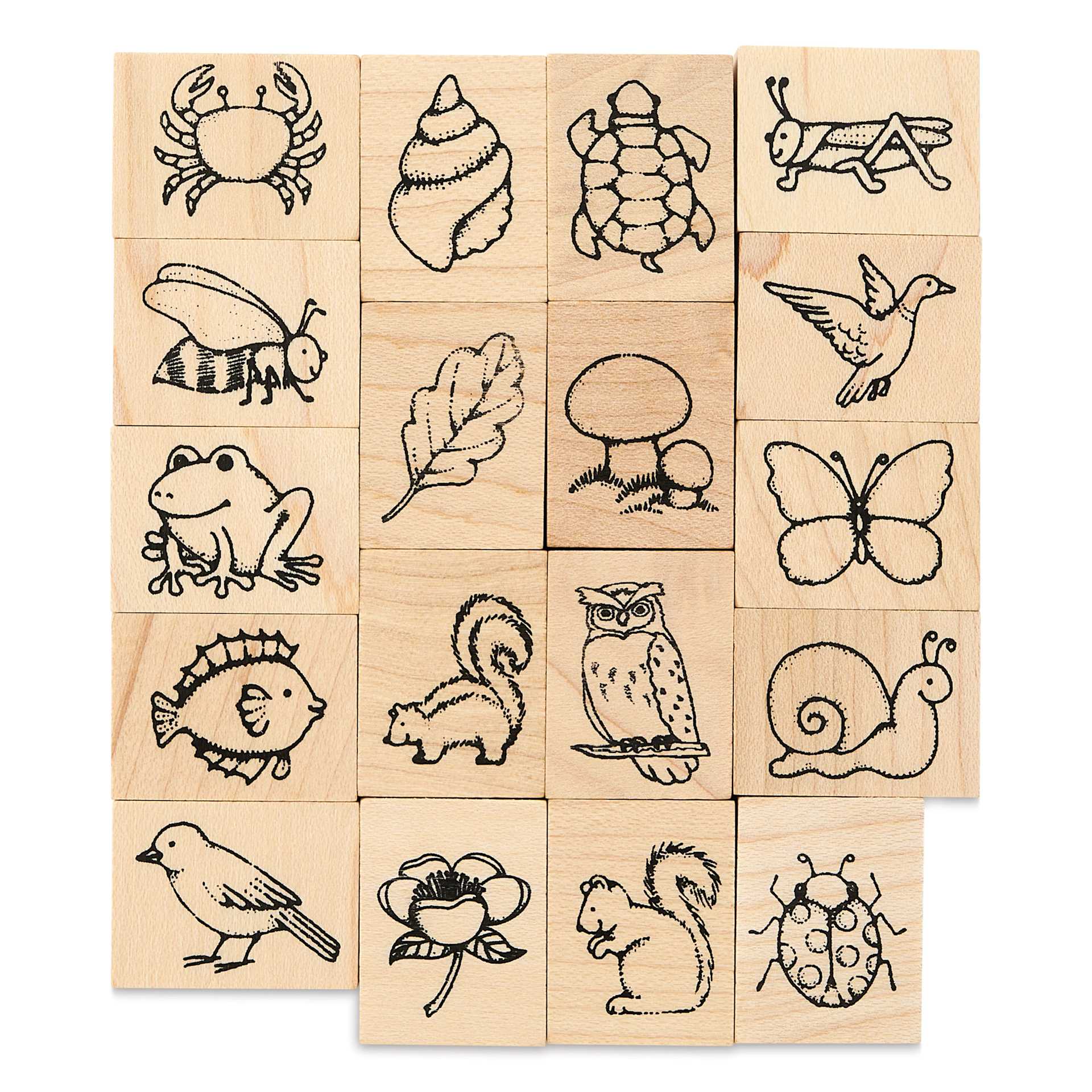 Hero Arts Nature Woodblock Ink ‘n’ Stamps Set, stamps out of packaging
