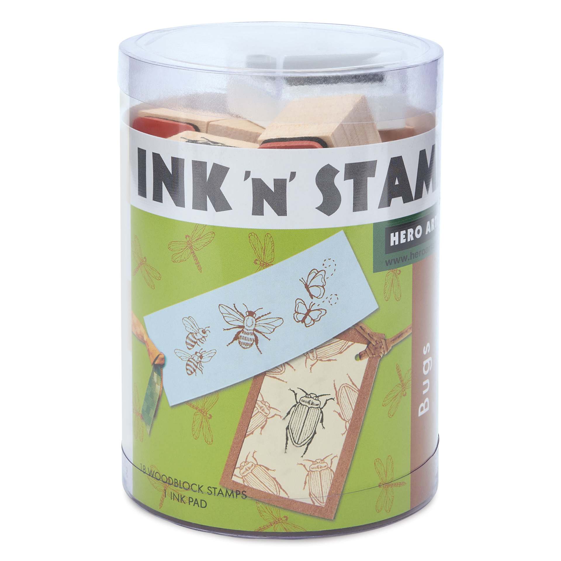 Hero Arts Bugs Woodblock Ink ‘n’ Stamps Set, front of packaging