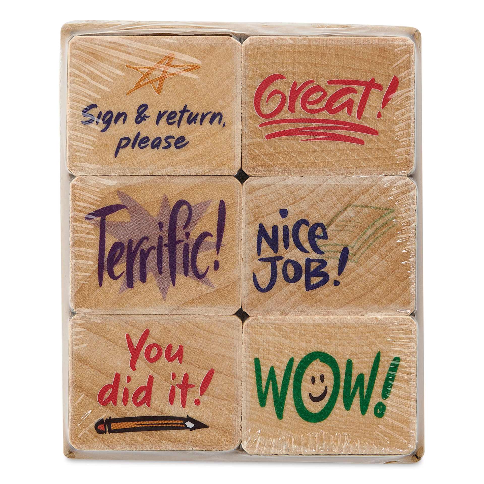 Hero Arts Woodblock Teacher Stamps Set - Set of 6, Stamps of Approval
