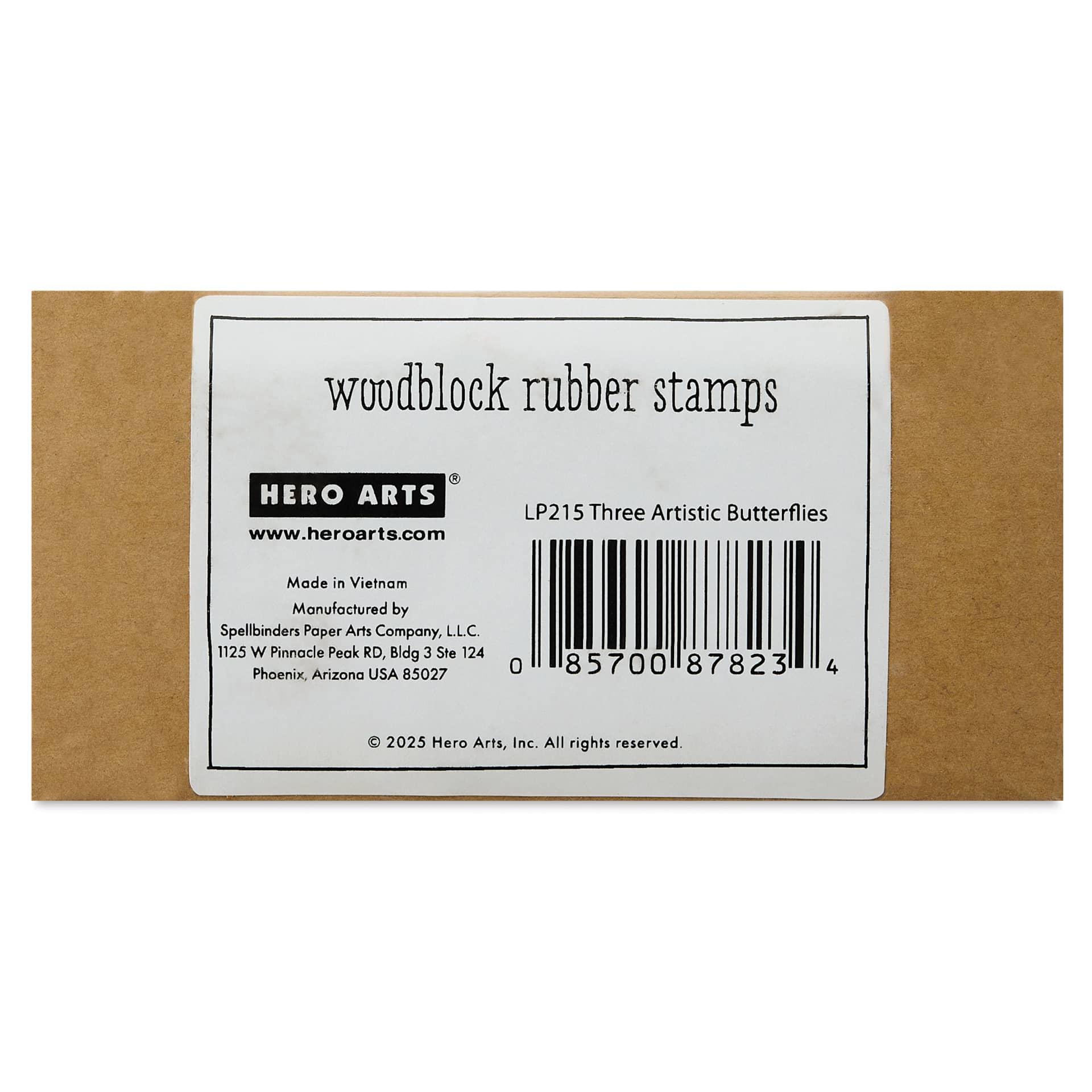 Hero Arts Artistic Butterflies Trio Woodblock Stamp Set, packaging