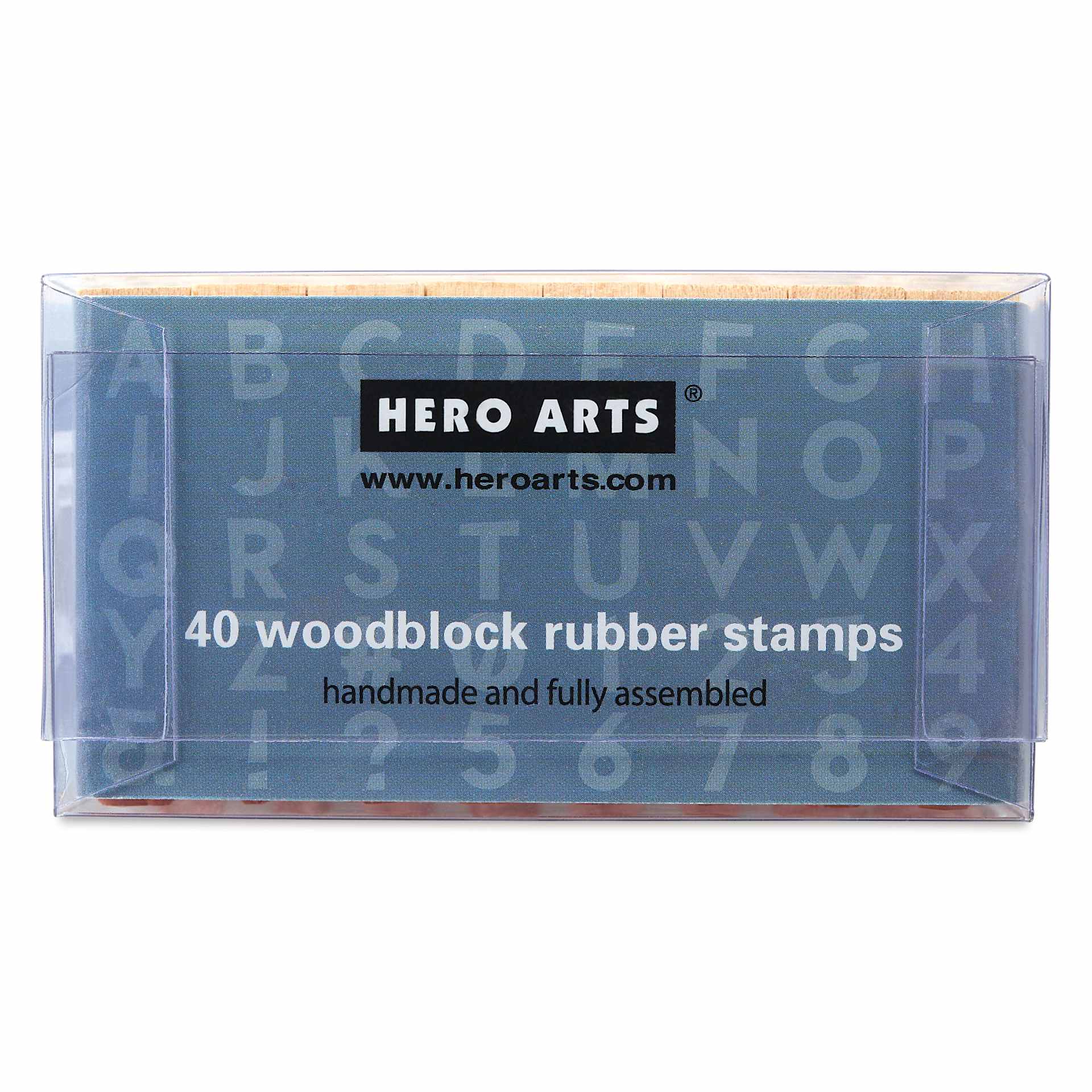 Hero Arts Letters Woodblock Stamp Set - Set of 40, Modern, packaging