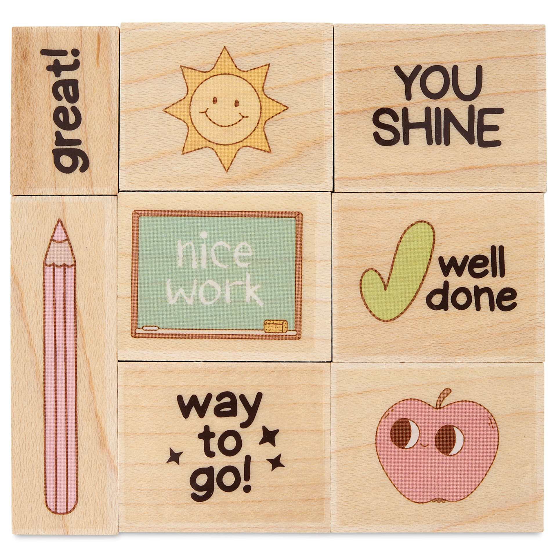 Hero Arts Woodblock Teacher Stamps Set - Set of 8, Well Done