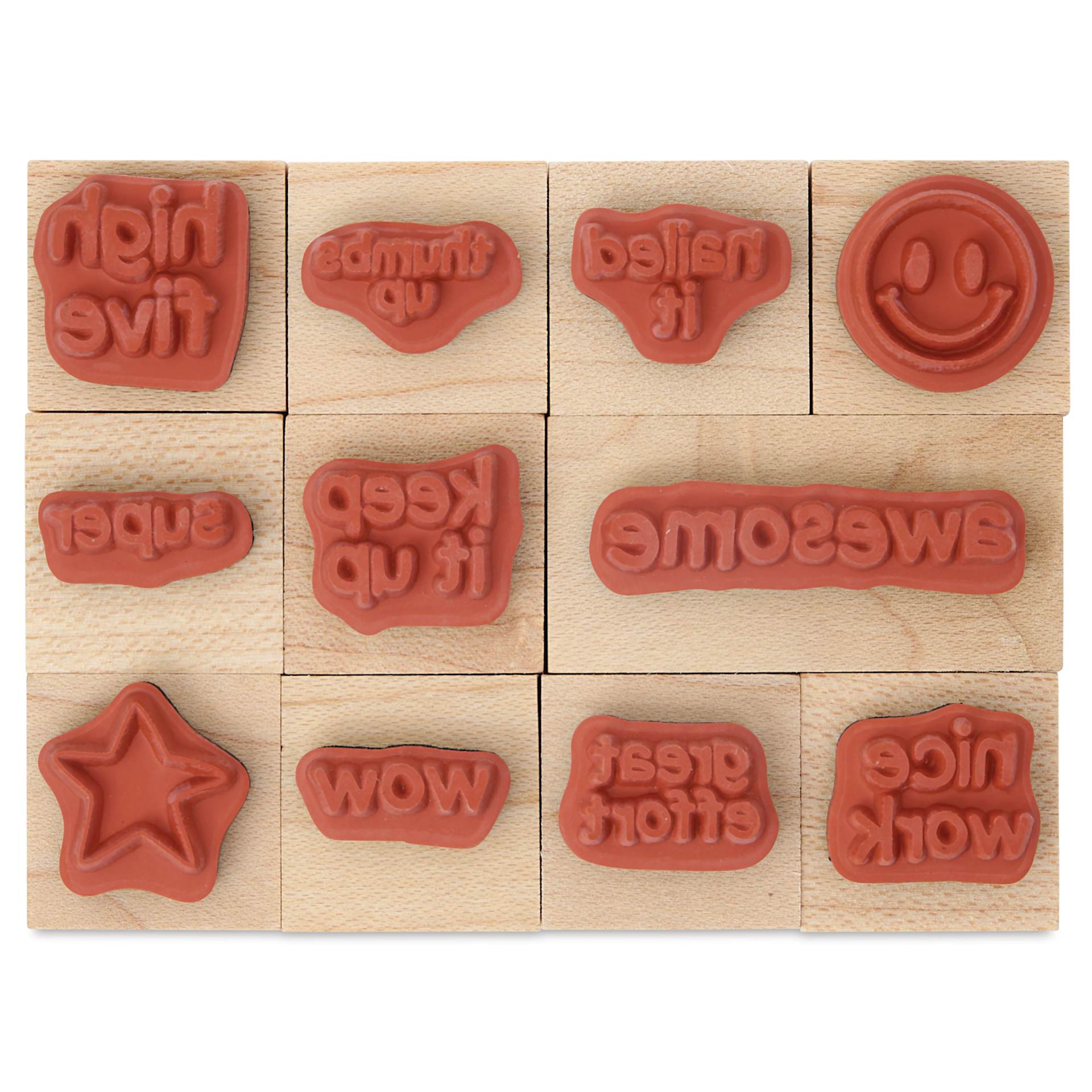 Hero Arts Woodblock Teacher Stamps Set - Set of 11, Gold Star rubber designs