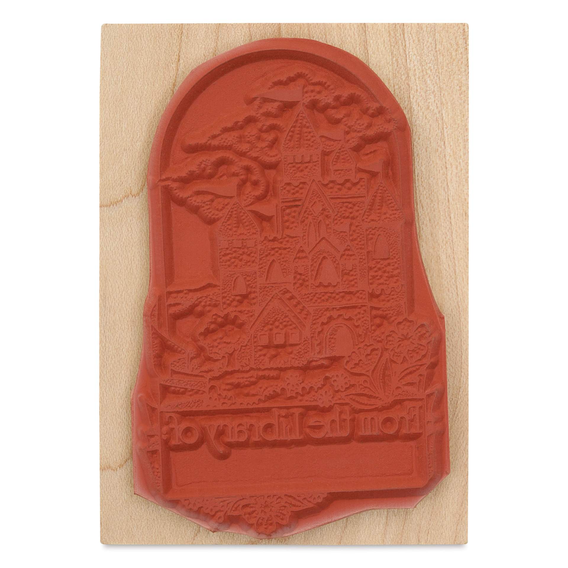 Hero Arts Castle Book Plate Woodblock Stamp - 5" x 2.5" face
