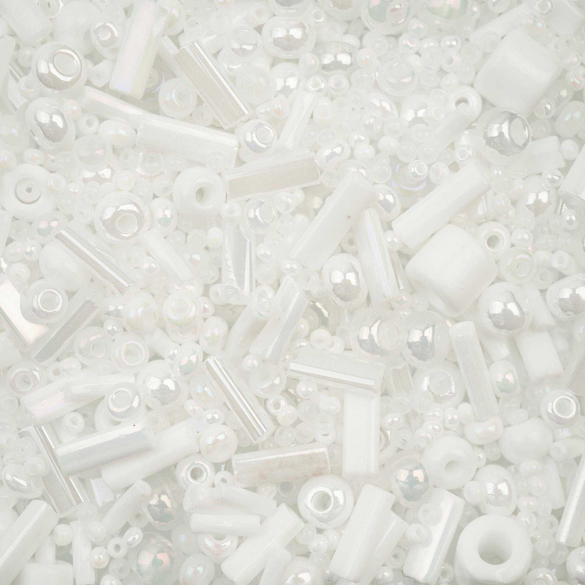 John Bead Bead Bar Czech Glass Bead Assortment - White, 20 g