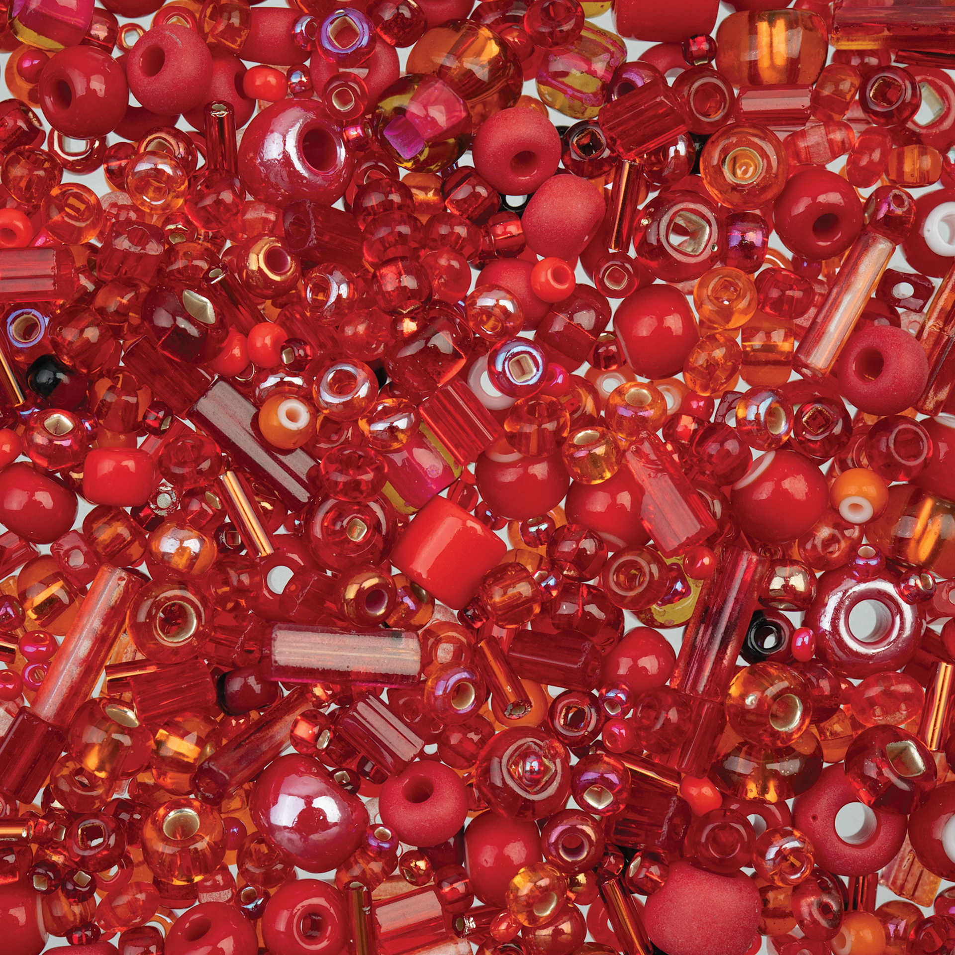 John Bead Bead Bar Czech Glass Bead Assortment - Red, 50 g