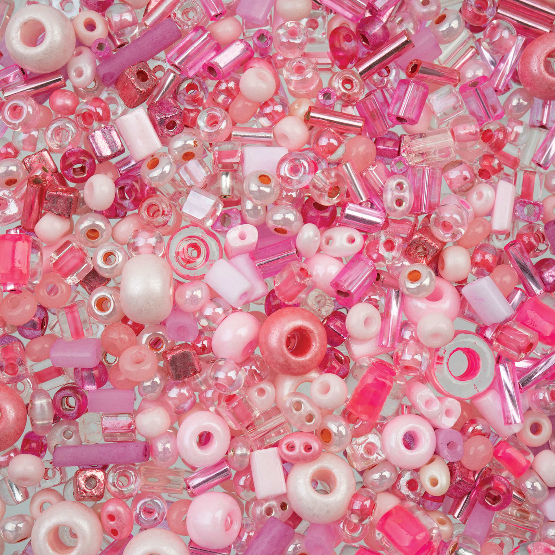 John Bead Bead Bar Czech Glass Bead Assortment - Pink, 50 g