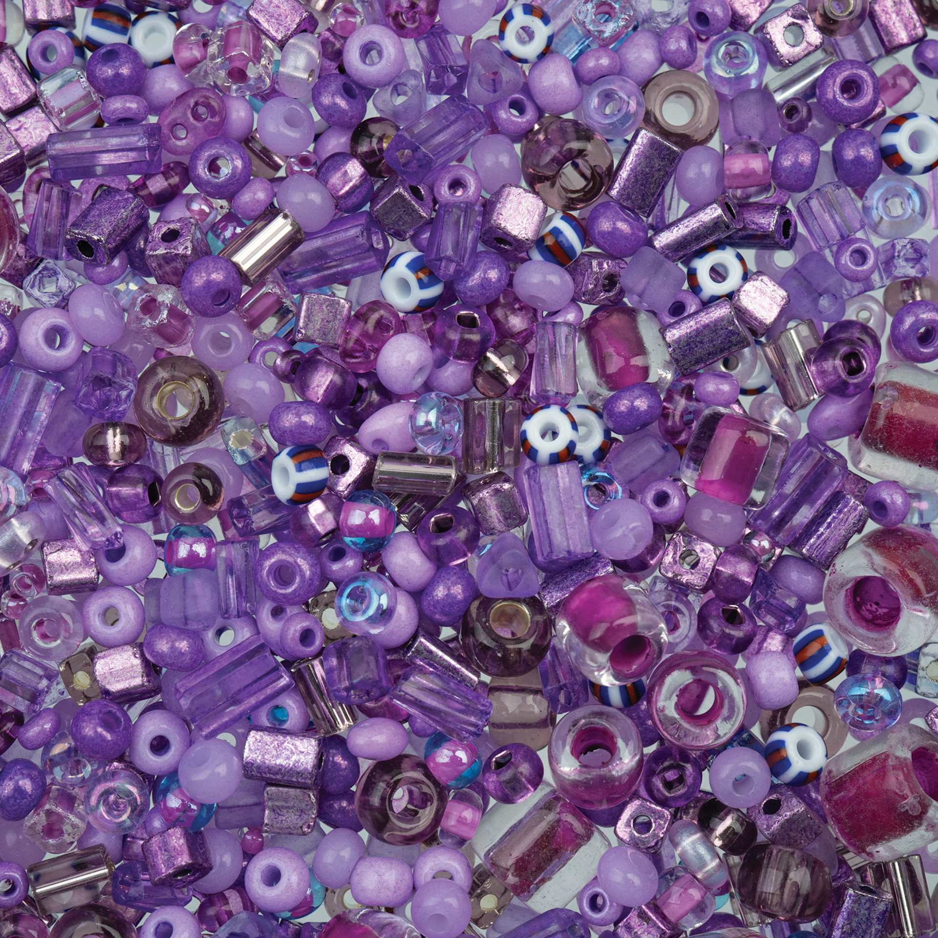 John Bead Bead Bar Czech Glass Bead Assortment - Light Purple, 50 g