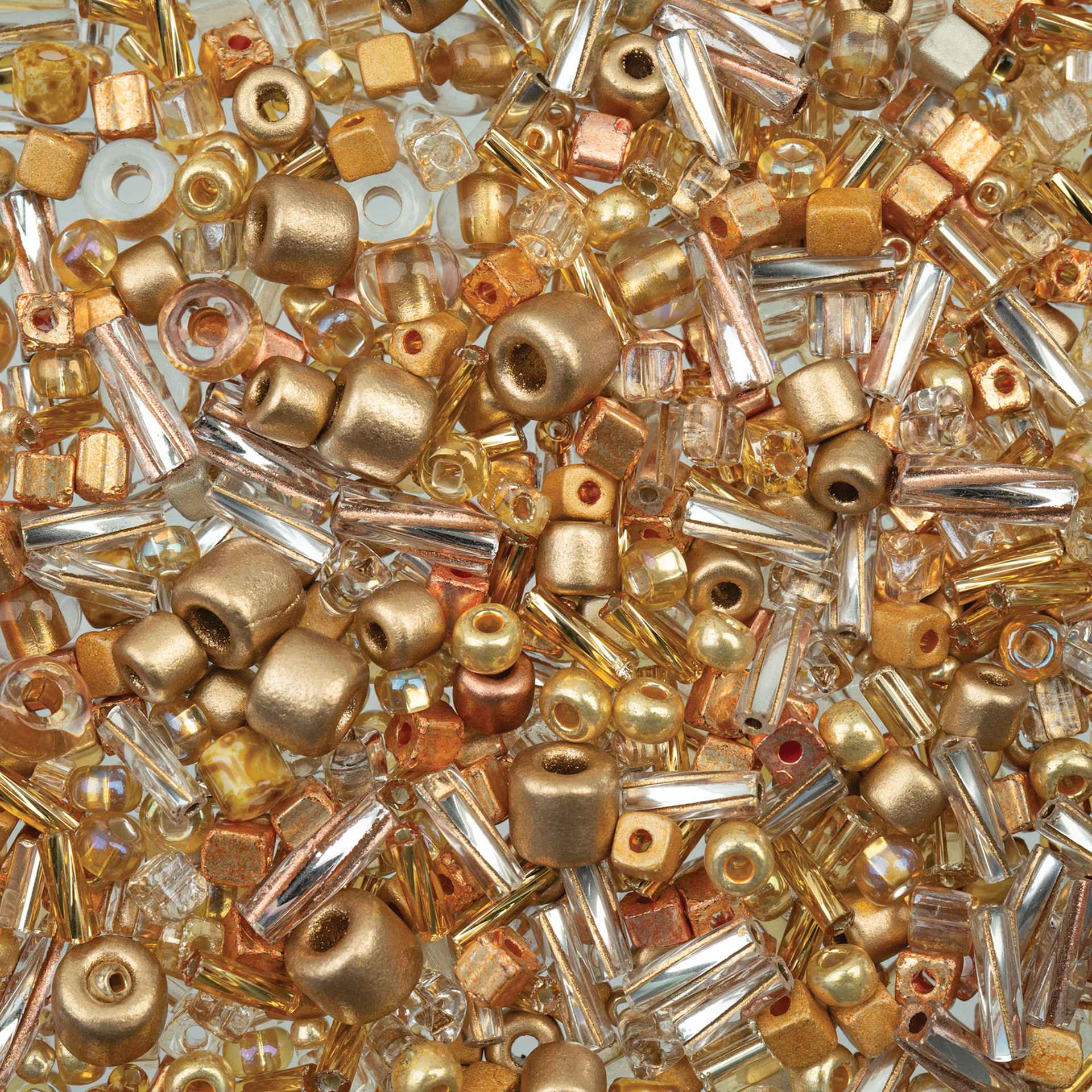 John Bead Bead Bar Czech Glass Bead Assortment - Gold, 20 g