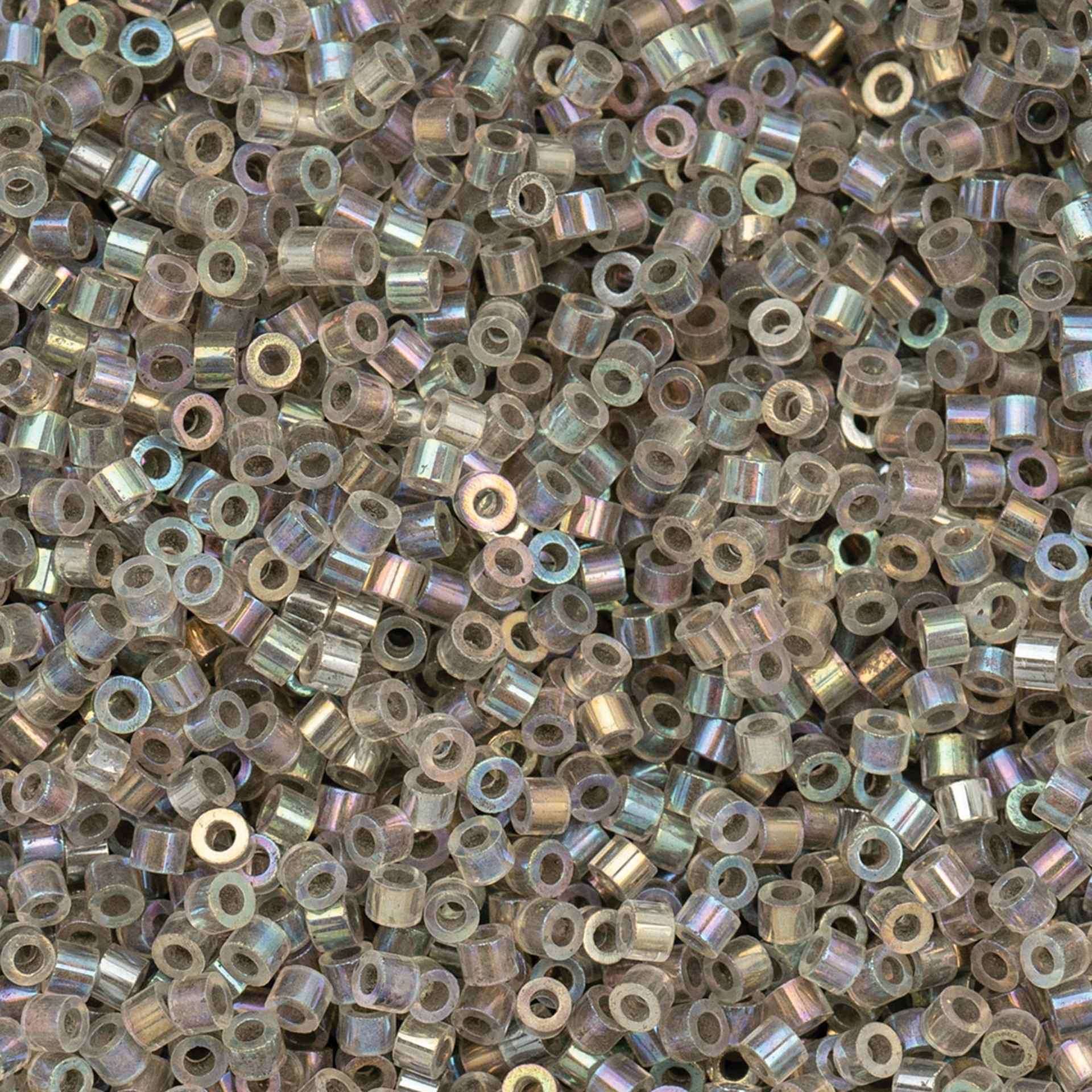 John Bead Cylin 11/0 Glow in the Dark Cylindrical Seed Beads - Grey AB, 25g