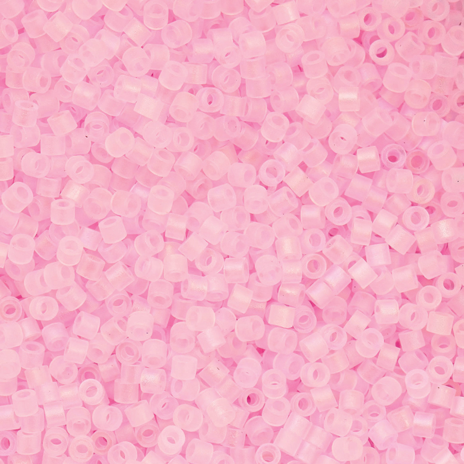 John Bead Cylin 11/0 Matte Macaron Cylindrical Seed Beads - Baby Pink AB