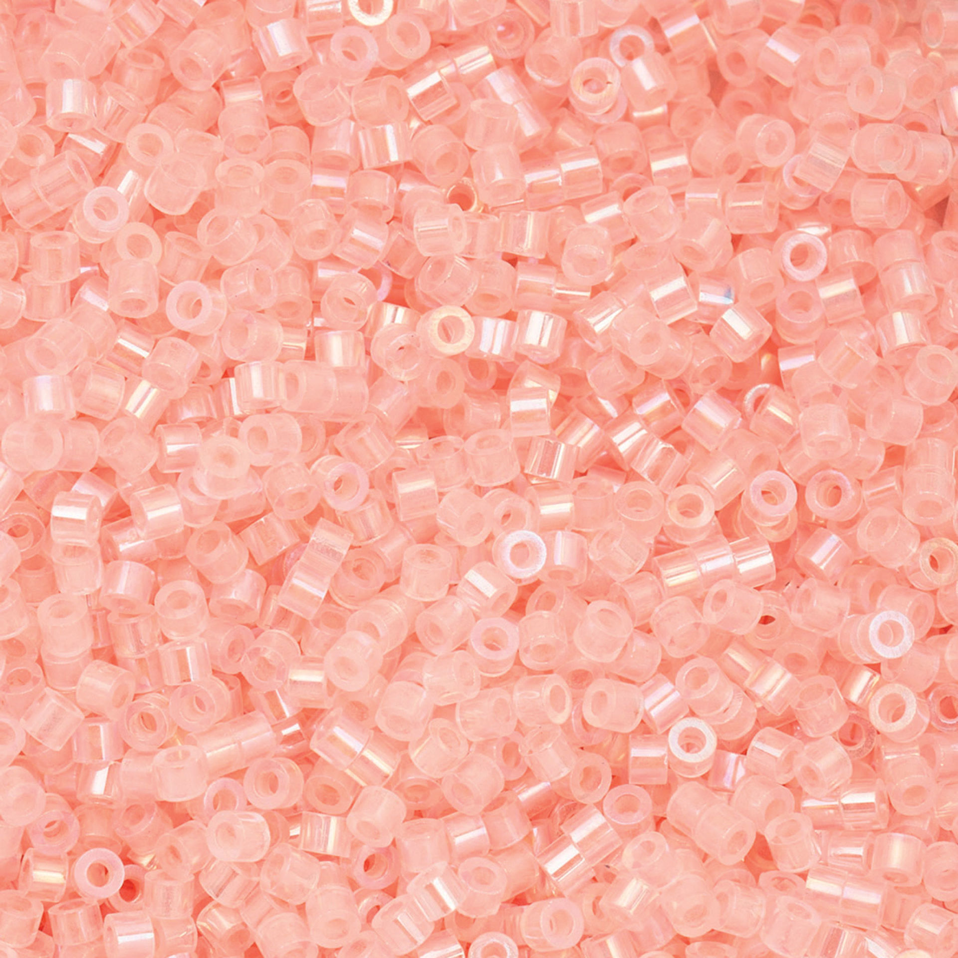 John Bead Cylin 11/0 Glow in the Dark Cylindrical Seed Beads - Coral AB, 25g