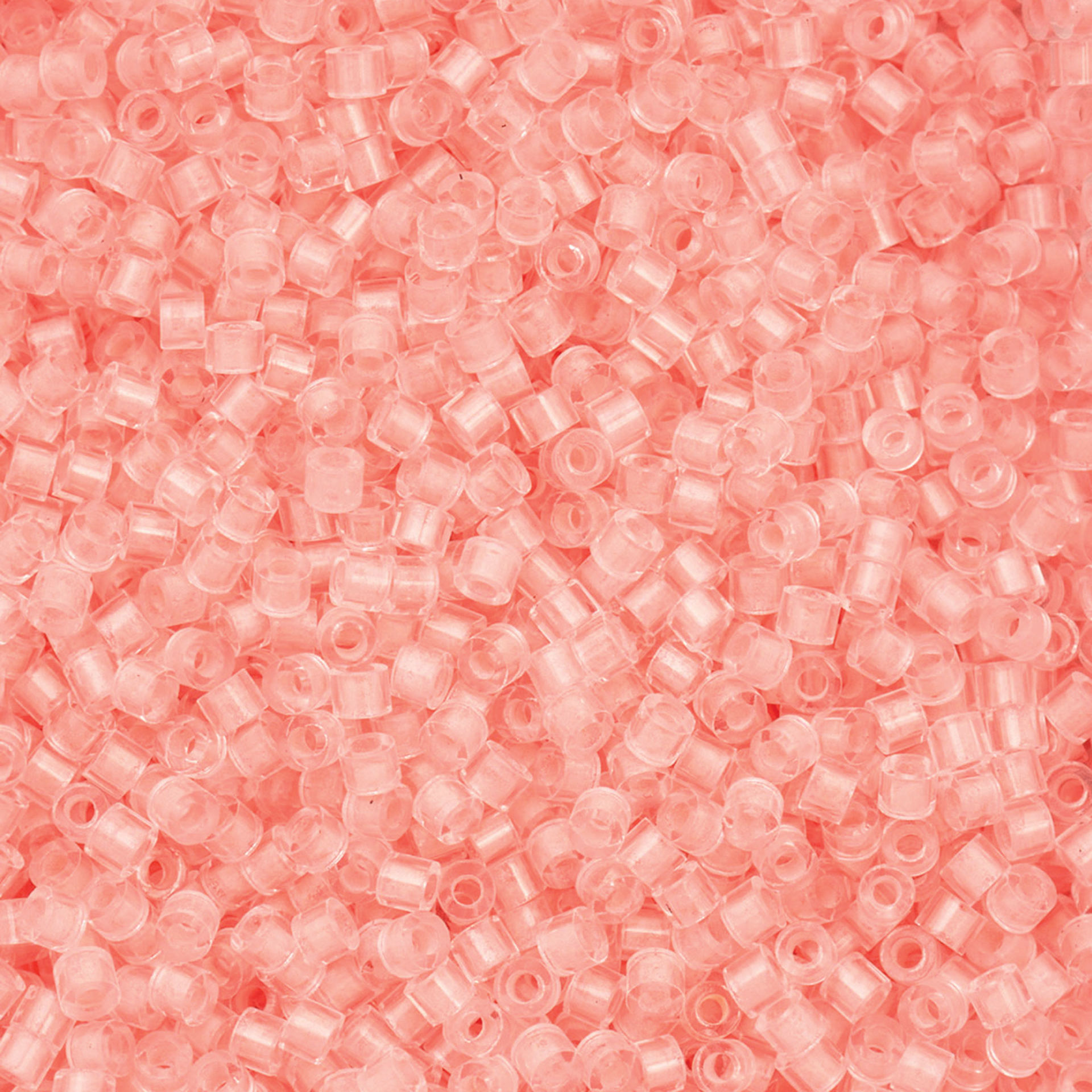 John Bead Cylin 11/0 Glow in the Dark Cylindrical Seed Beads - Coral, 25g