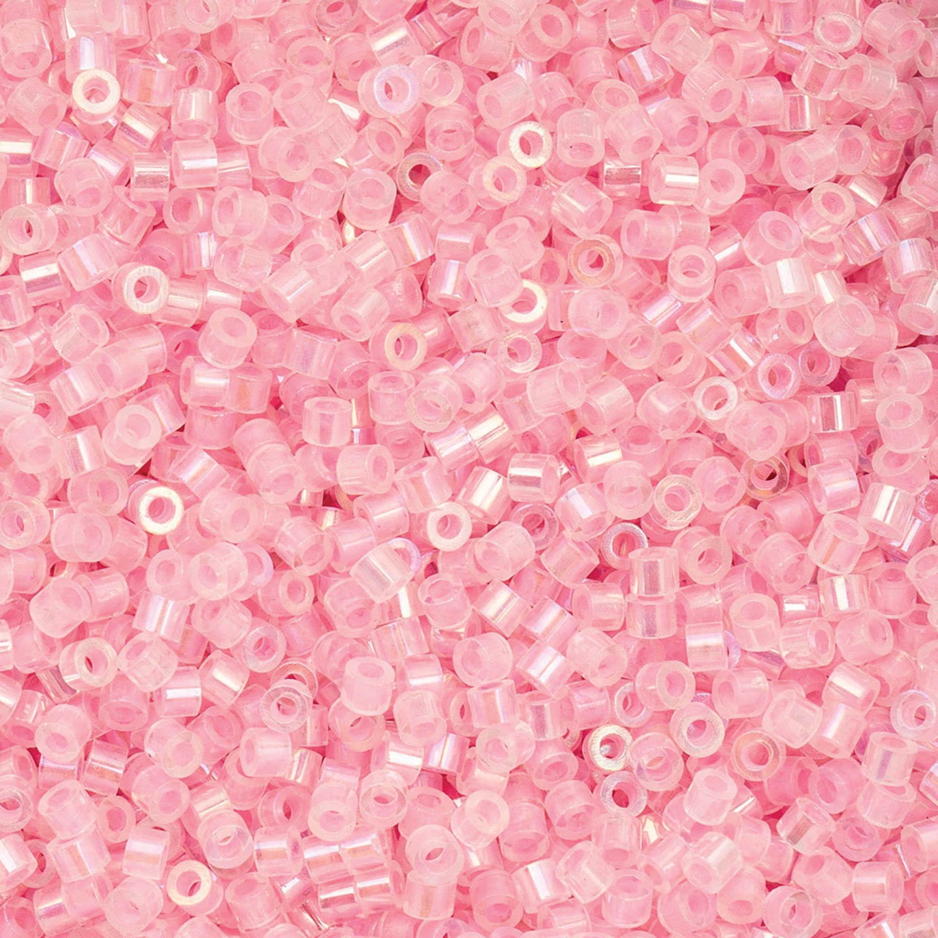 John Bead Cylin 11/0 Glow in the Dark Cylindrical Seed Beads - Pink AB, 25g