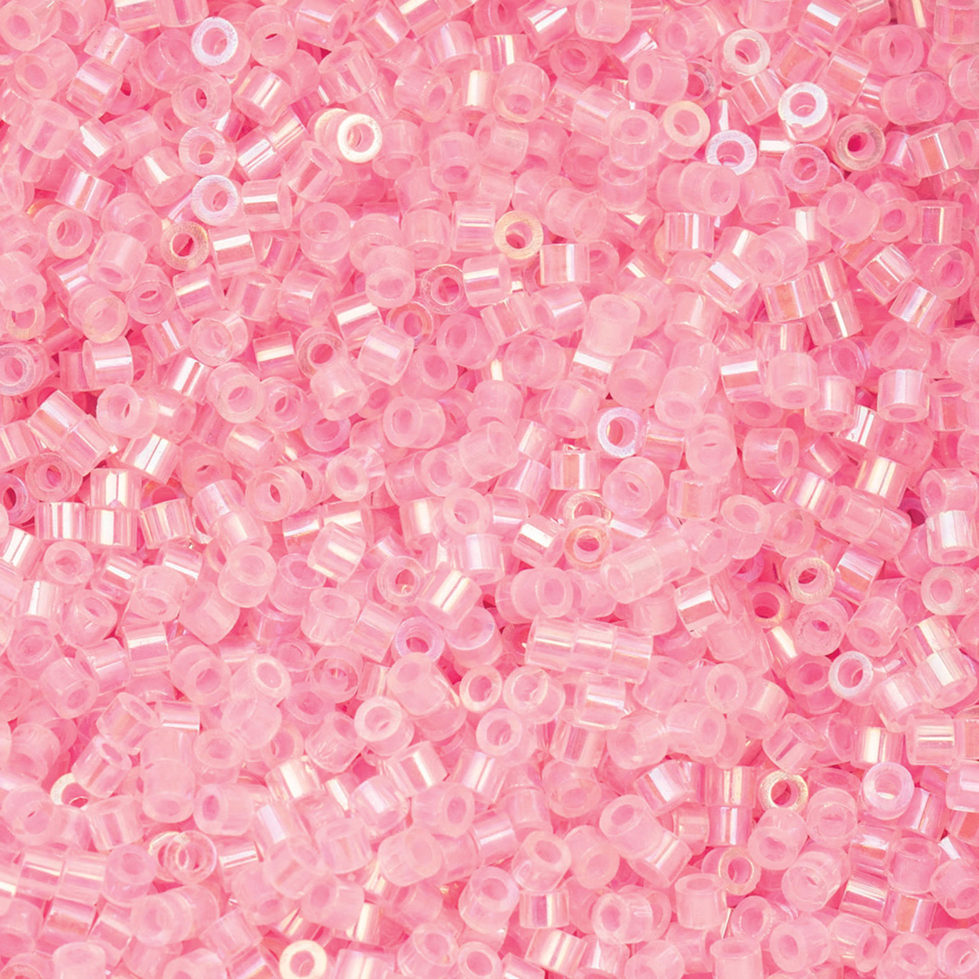 John Bead Cylin 11/0 Glow in the Dark Cylindrical Seed Beads - Rose AB, 25g