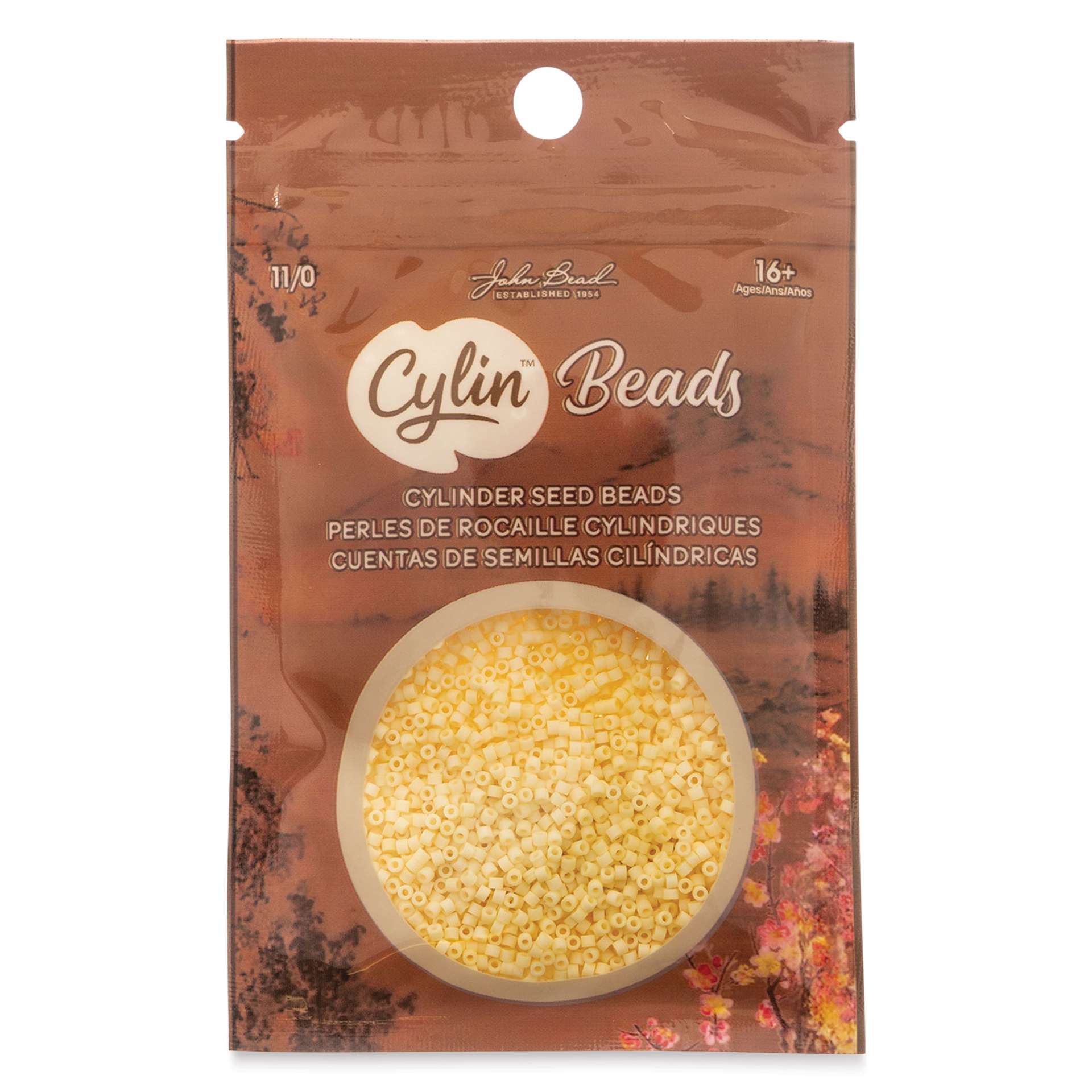 John Bead Cylin 11/0 Matte Macaron Cylindrical Seed Beads - Butter Cream front of packaging