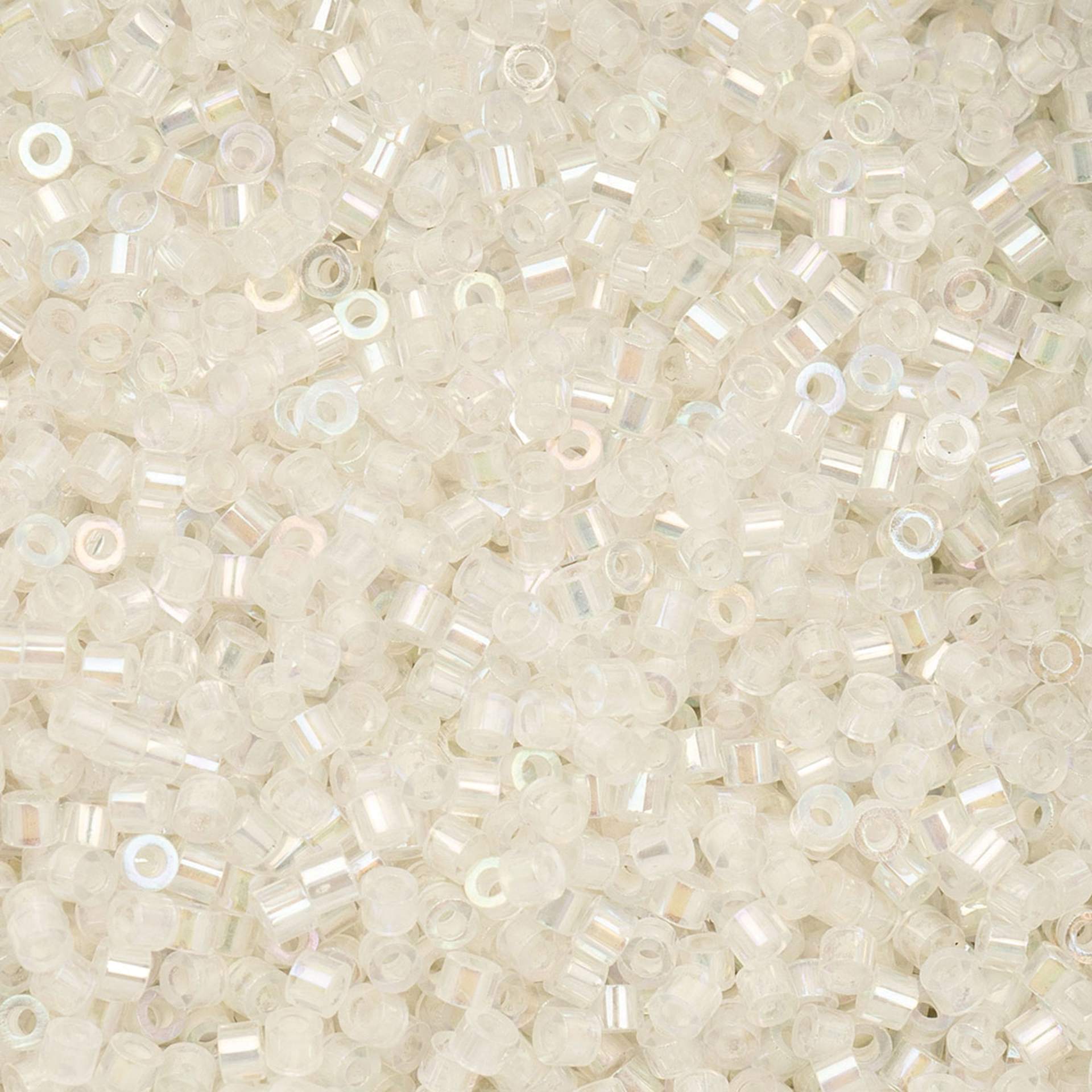 John Bead Cylin 11/0 Glow in the Dark Cylindrical Seed Beads - White to Sky AB, 25g