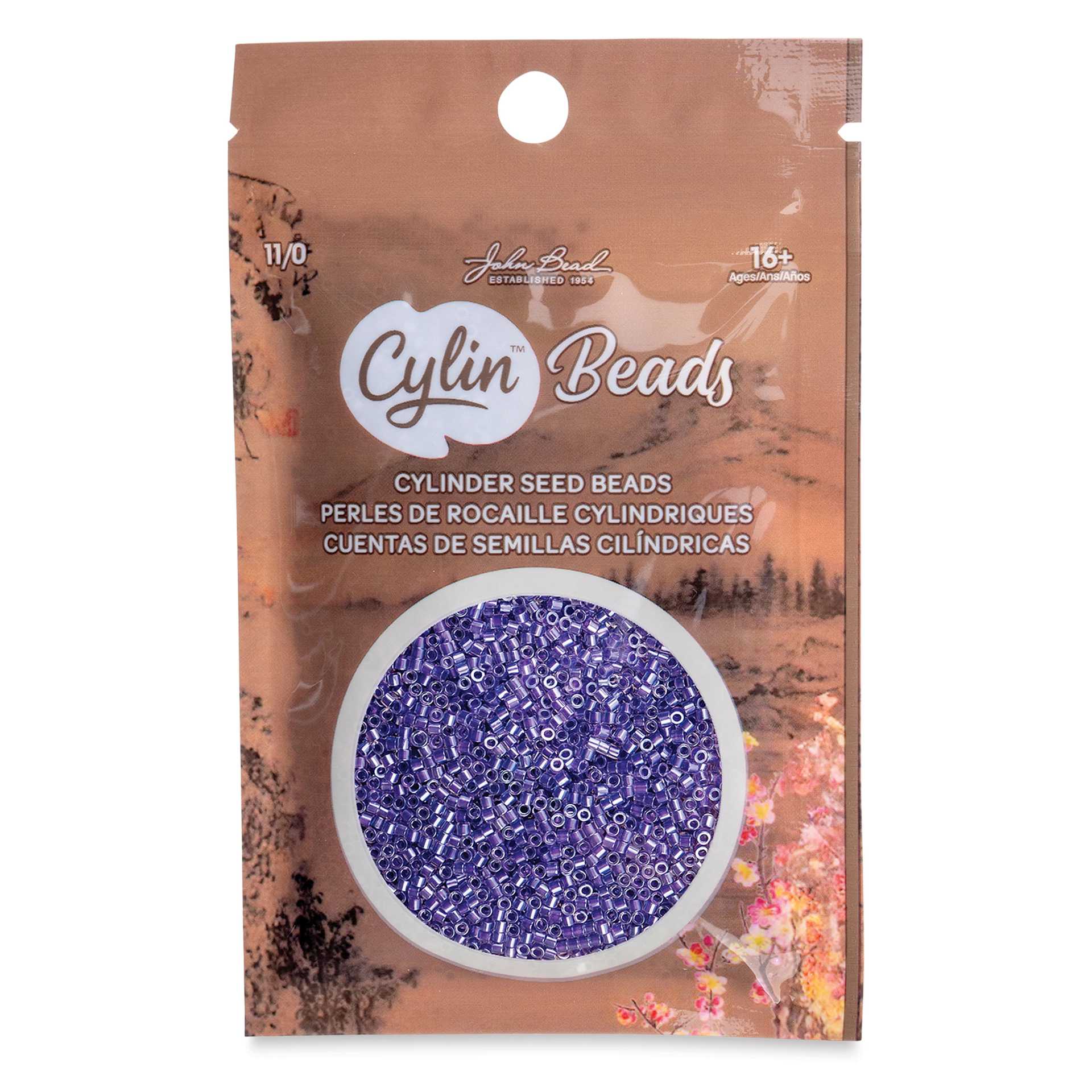 John Bead Cylin 11/0 Cylindrical Seed Beads - Lavender Gemdust front of packaging
