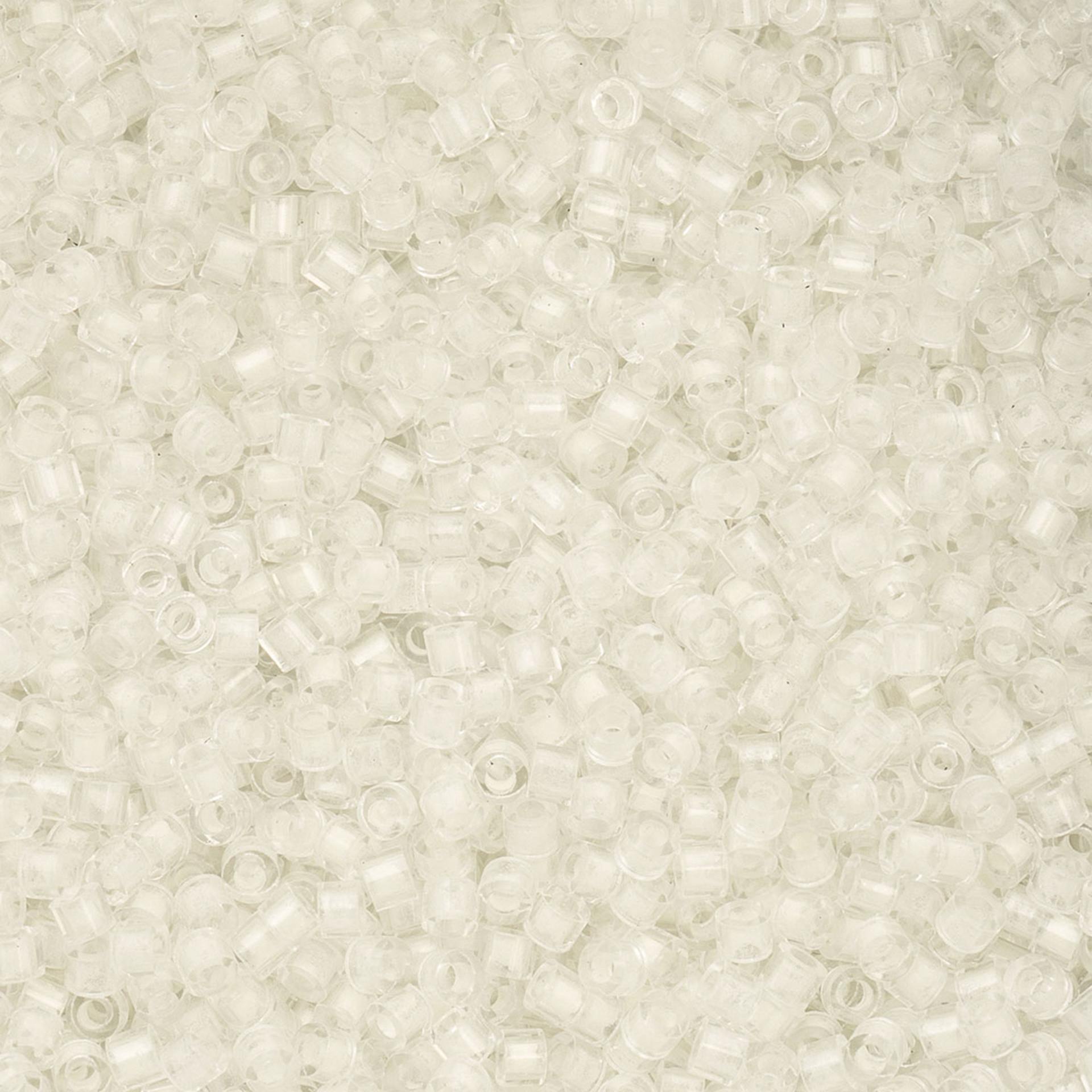 John Bead Cylin 11/0 Glow in the Dark Cylindrical Seed Beads - White to Green, 25g
