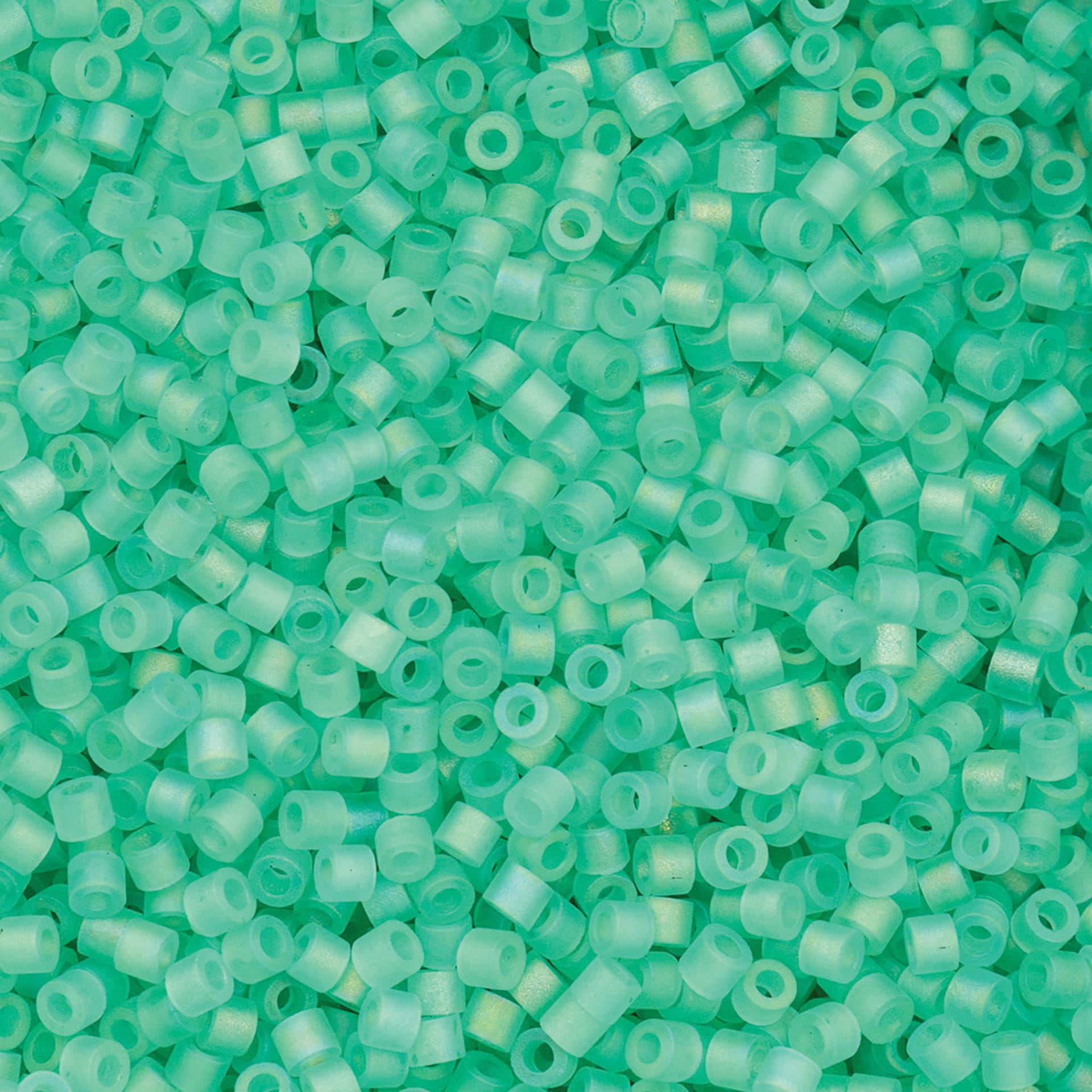 John Bead Cylin 11/0 Matte Macaron Cylindrical Seed Beads - Green Turquoise AB