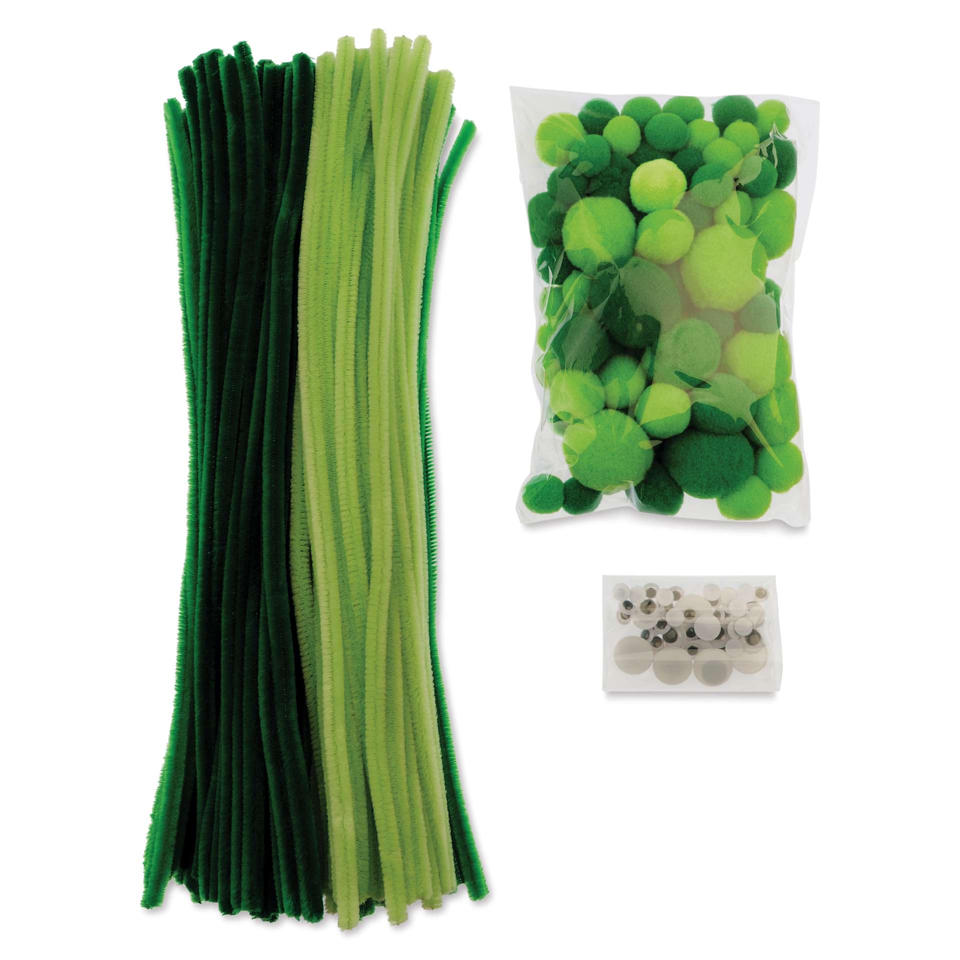 John Bead Mixed Craft Combo Pack - Pkg of 300, Green Mix contents