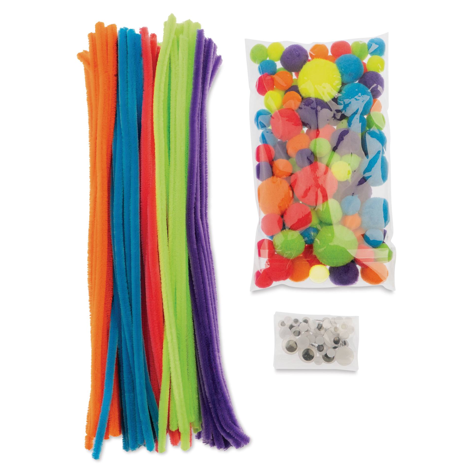 John Bead Mixed Craft Combo Pack - Pkg of 300, Neon Mix contents