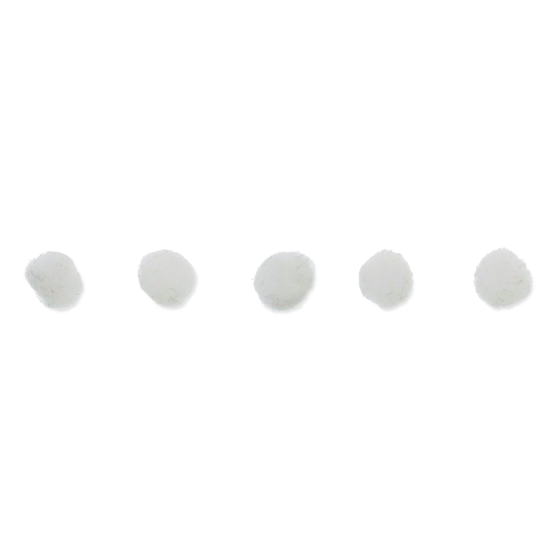 John Bead Pom Poms - Pkg of 65, White, 1/2" 