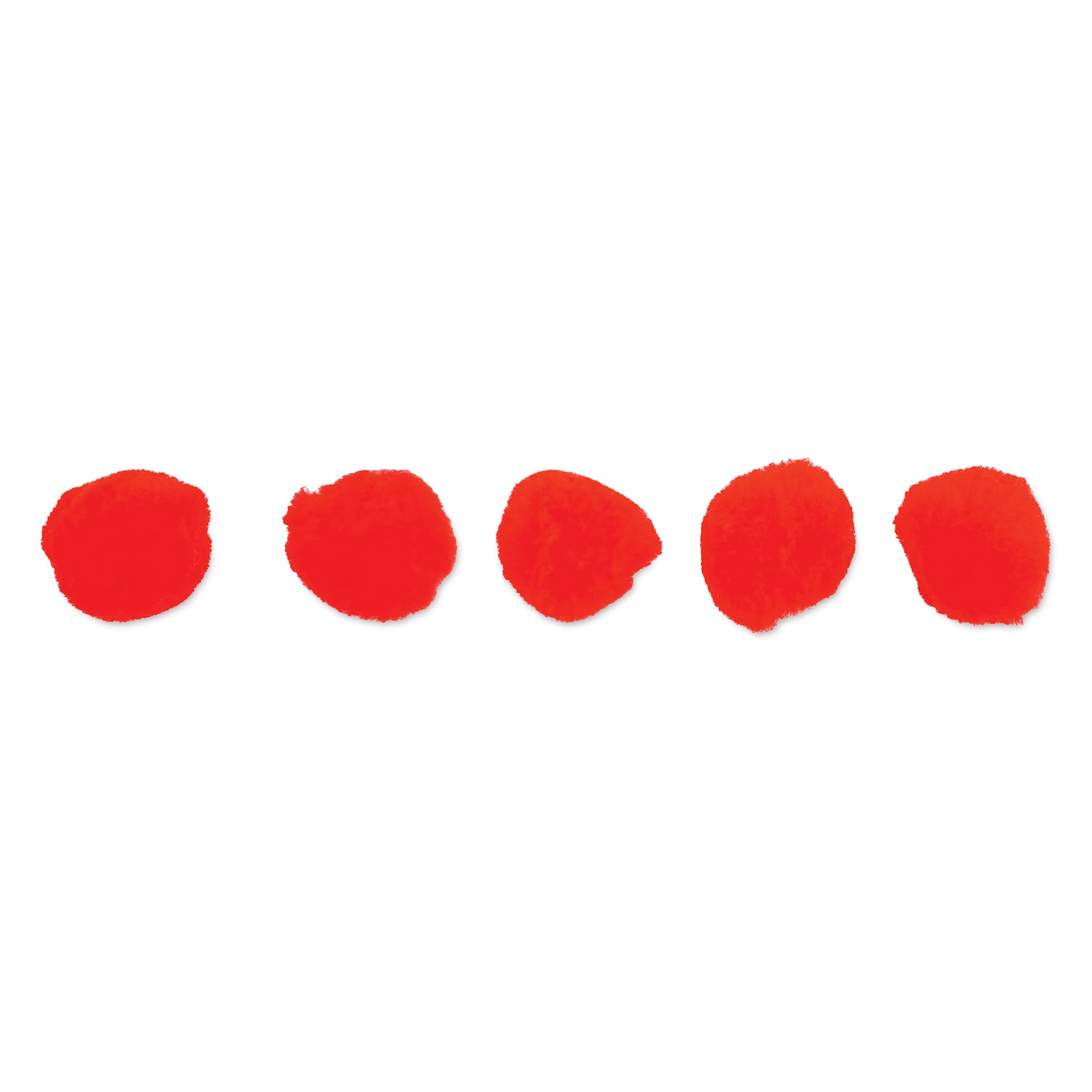 John Bead Pom Poms - Pkg of 100, Red, 1"