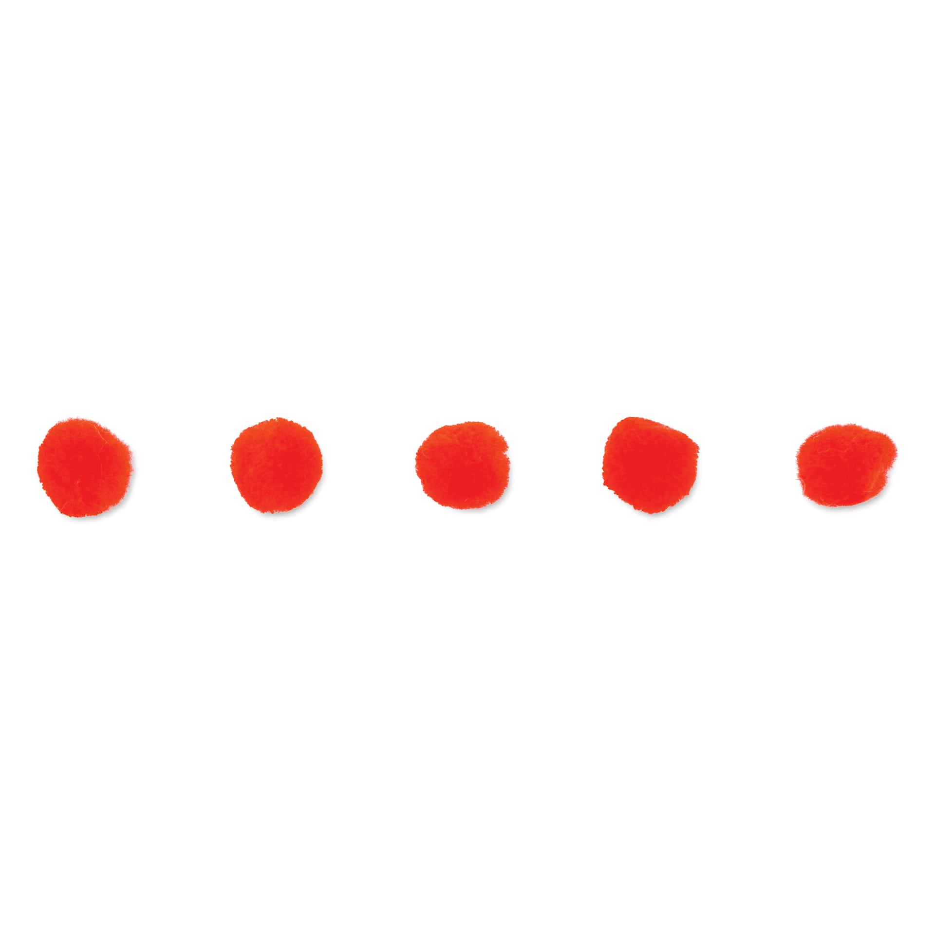 John Bead Pom Poms - Pkg of 65, Red, 1/2" 