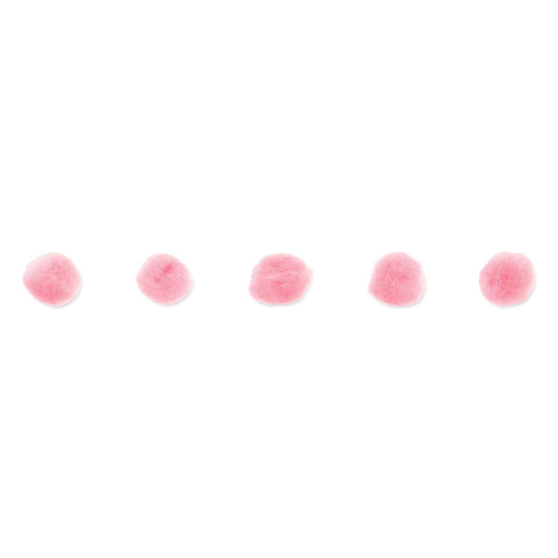 John Bead Pom Poms - Pkg of 65, Pink, 1/2"