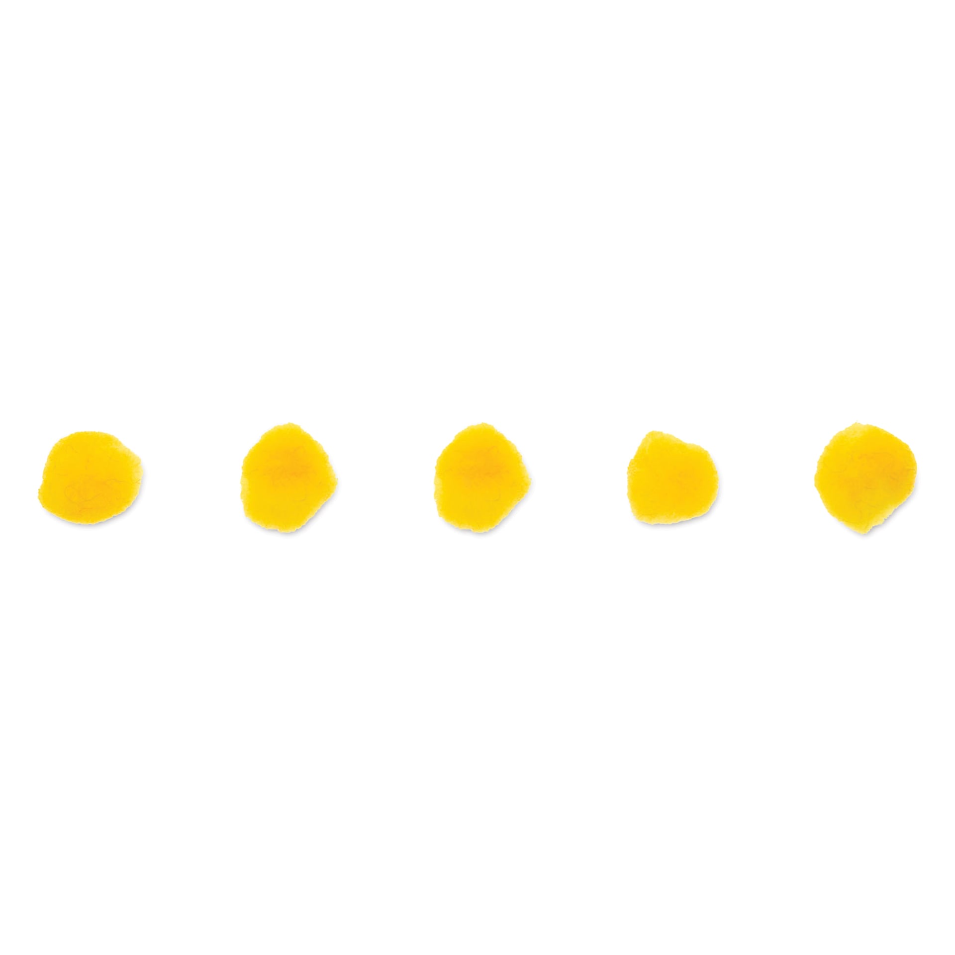 John Bead Pom Poms - Pkg of 65, Yellow, 1/2" 