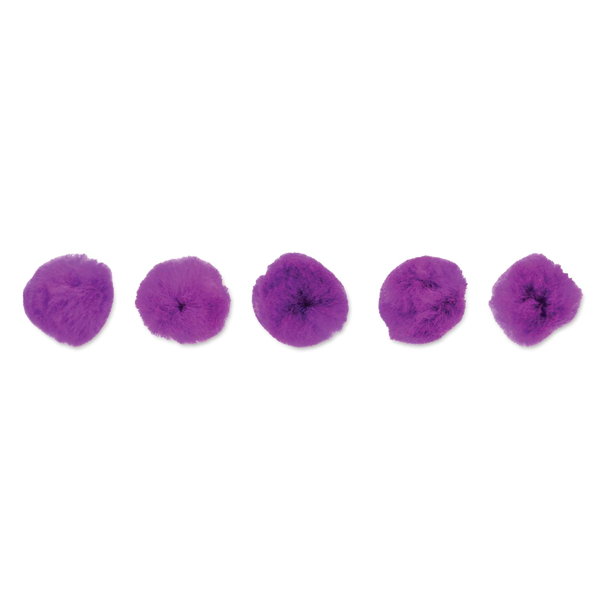John Bead Pom Poms - Pkg of 100, Purple, 1"