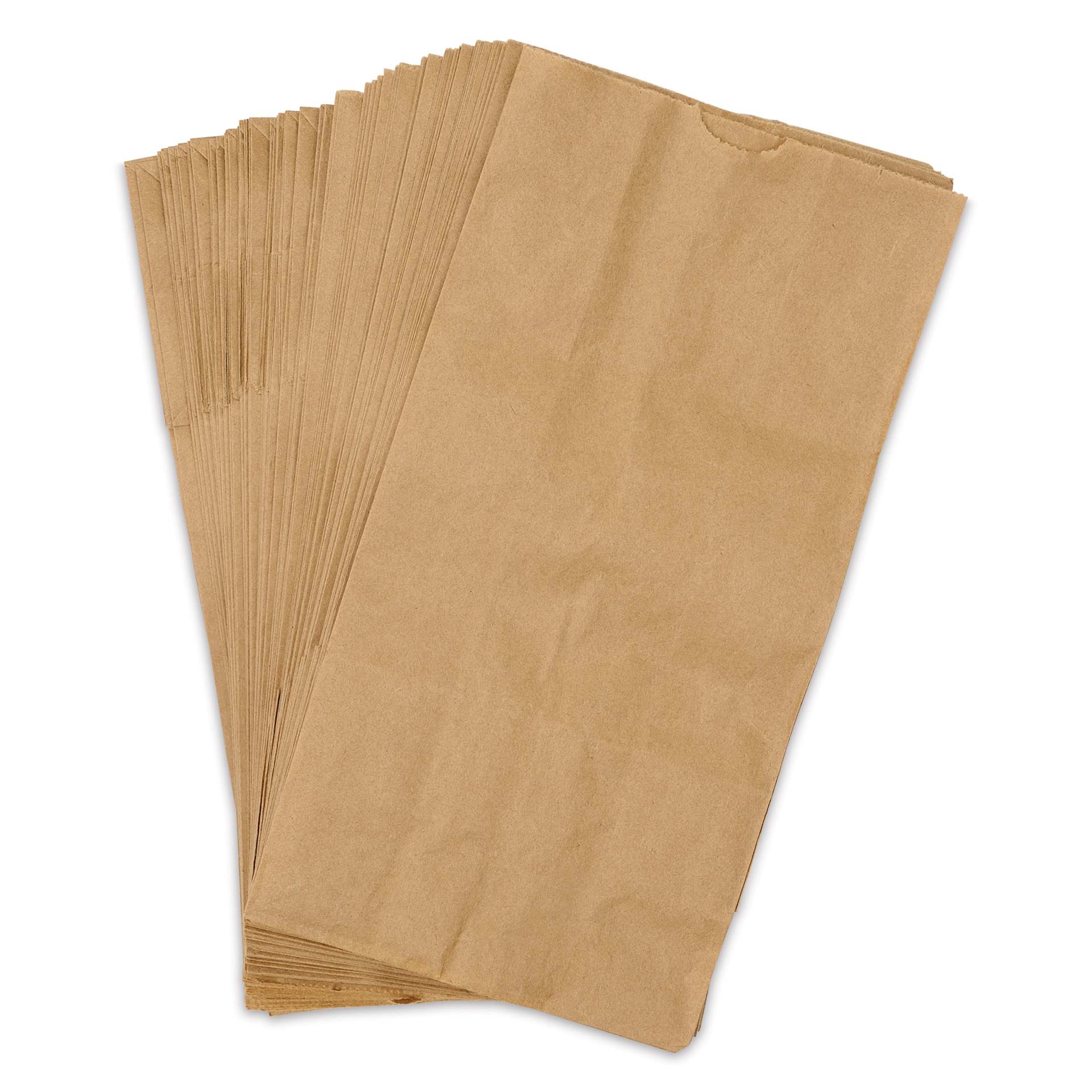 Hygloss Kraft Brown Paper Bags - Pkg of 100, #4 Medium stacked