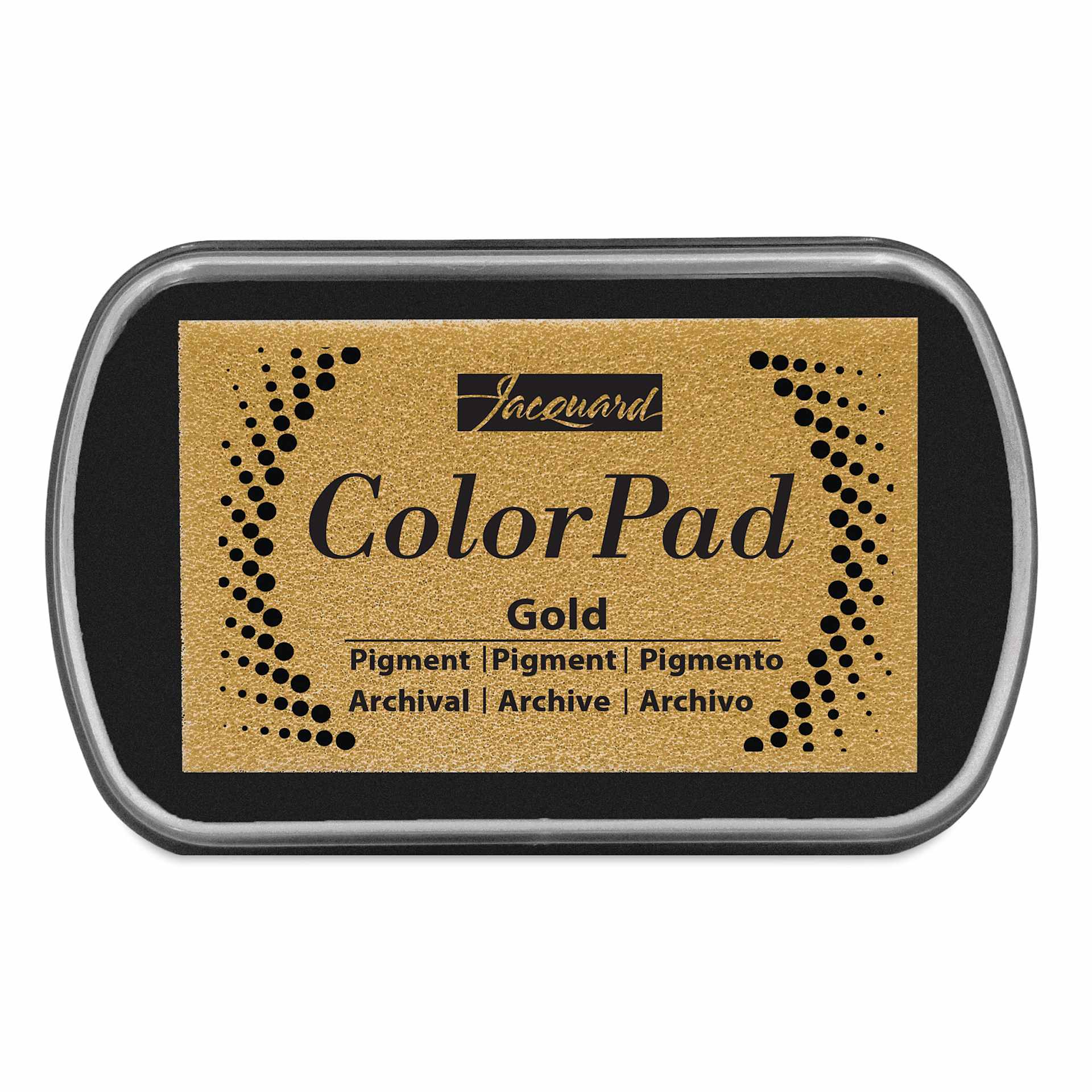 Jacquard ColorPad Pigment Ink Pad - Metallic Gold front of packaging