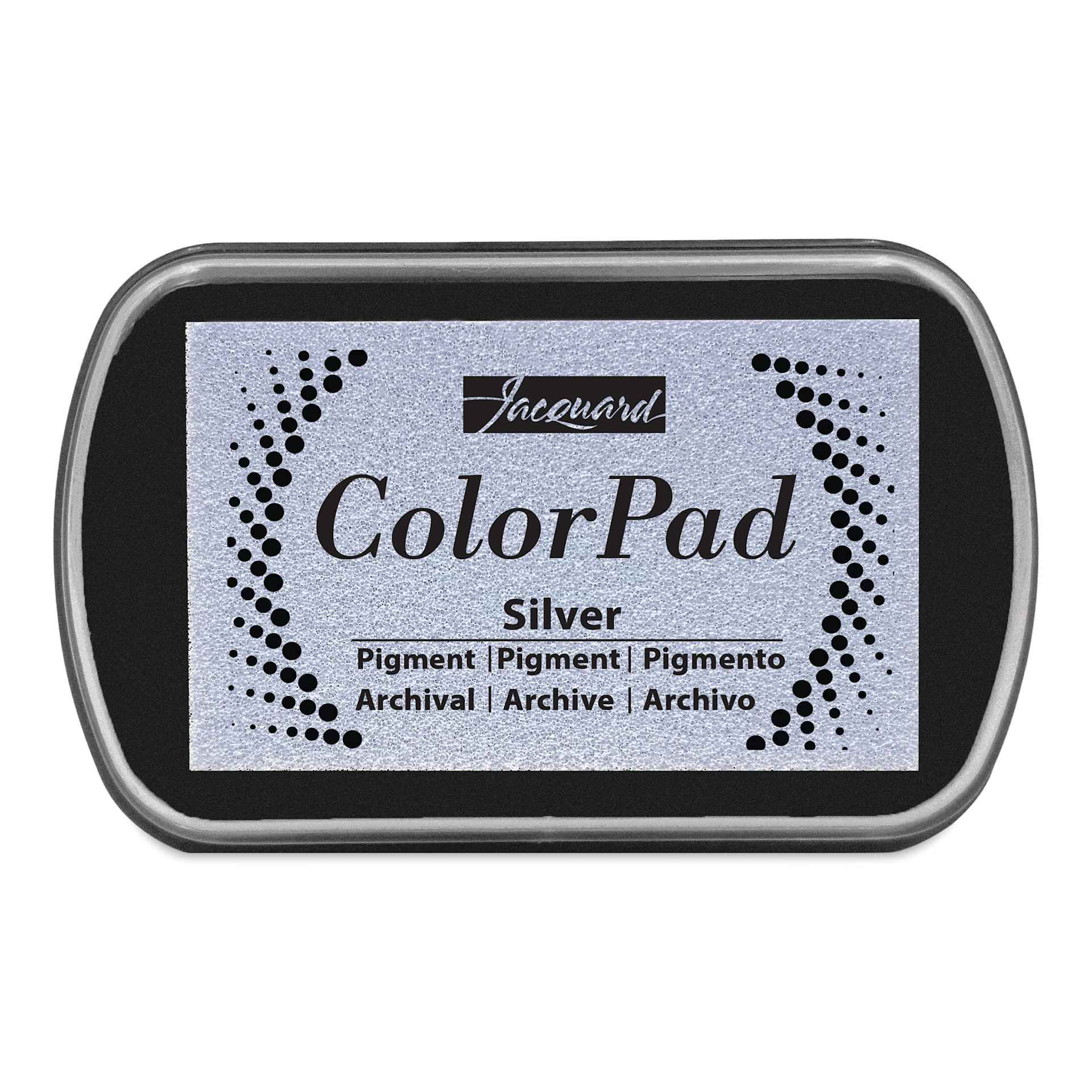 Jacquard ColorPad Pigment Ink Pad - Metallic Silver front of packaging