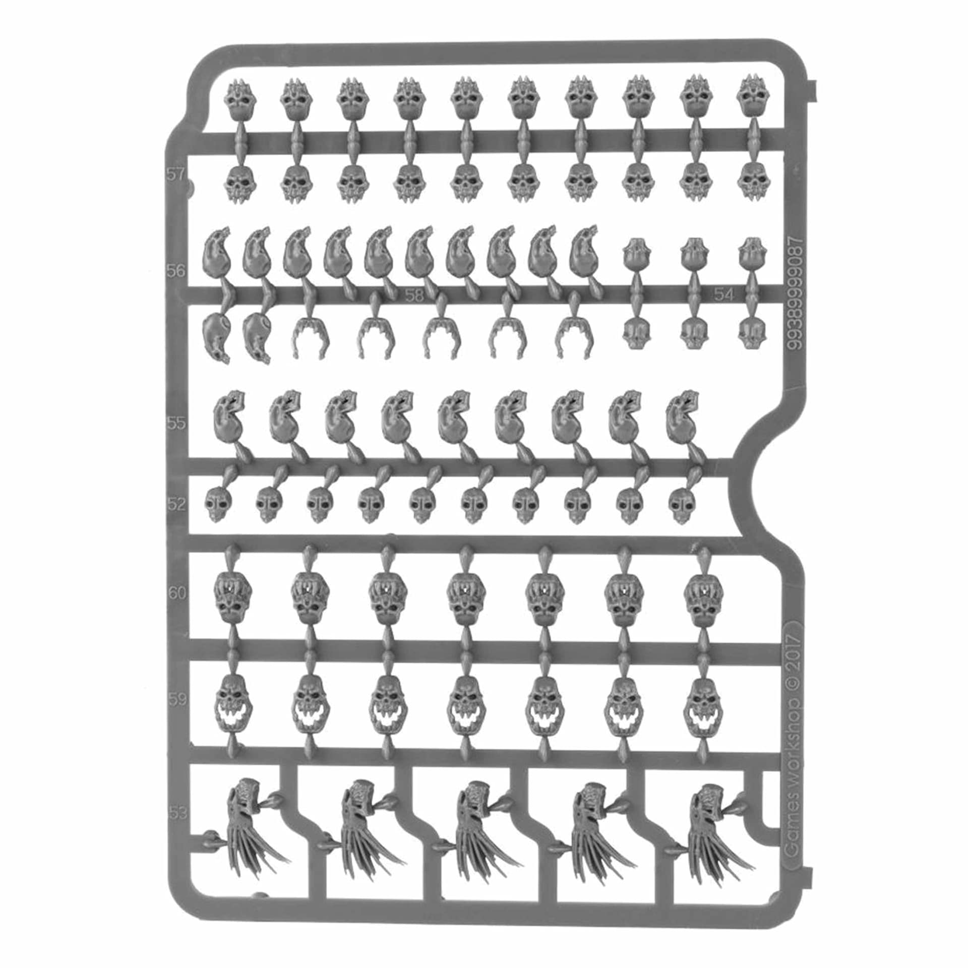 Citadel Skulls Set sprue with Orks, jawbones, and other skulls.