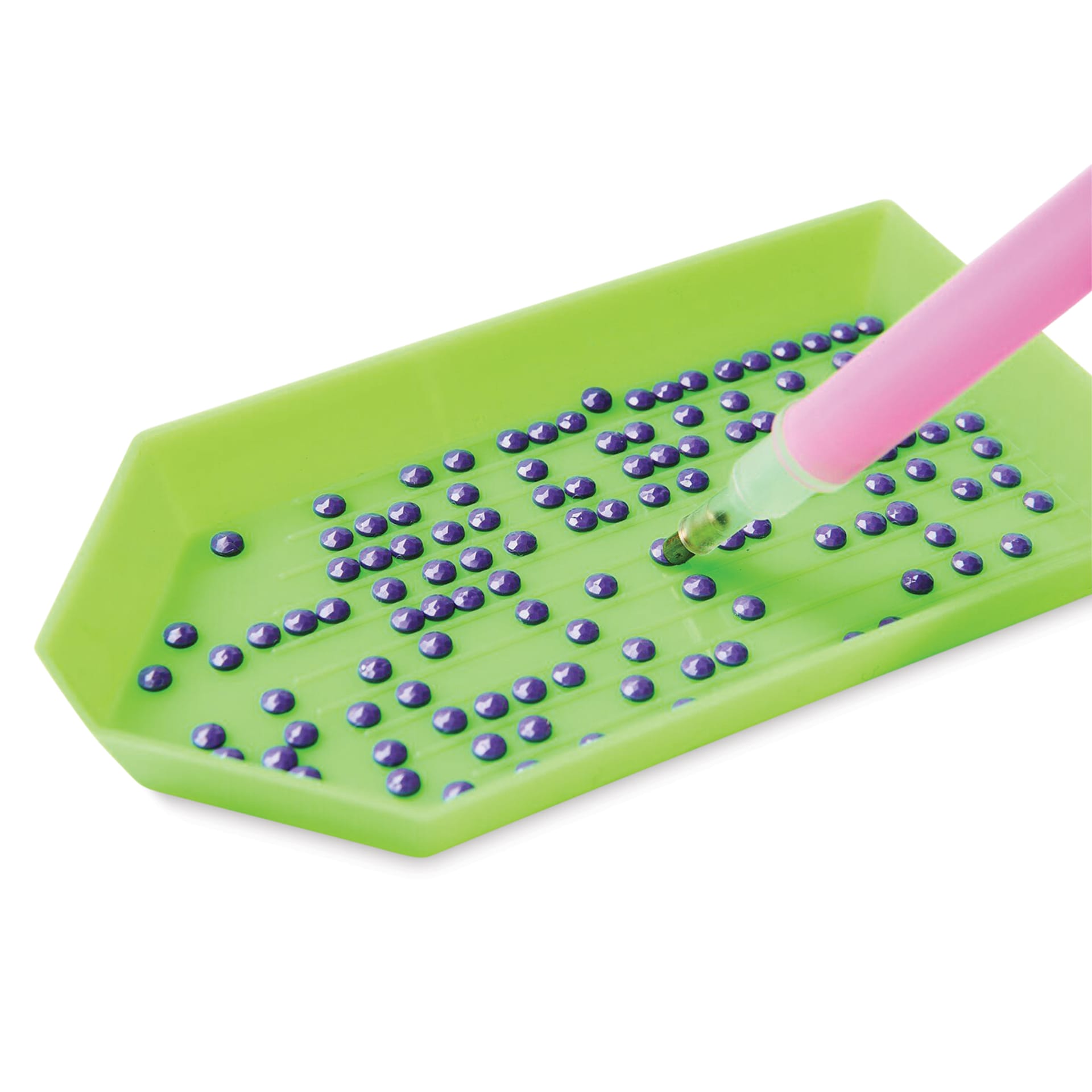 Rico Design Diamond Painting DIY Kit - Shimmering Flowers beads being picked from tray 