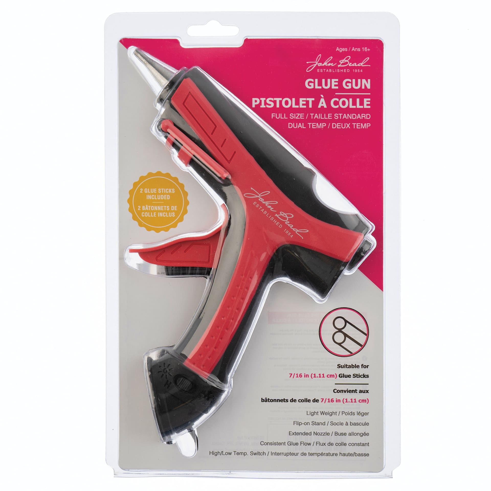 John Bead Dual Temp Hot Glue Gun front of packaging