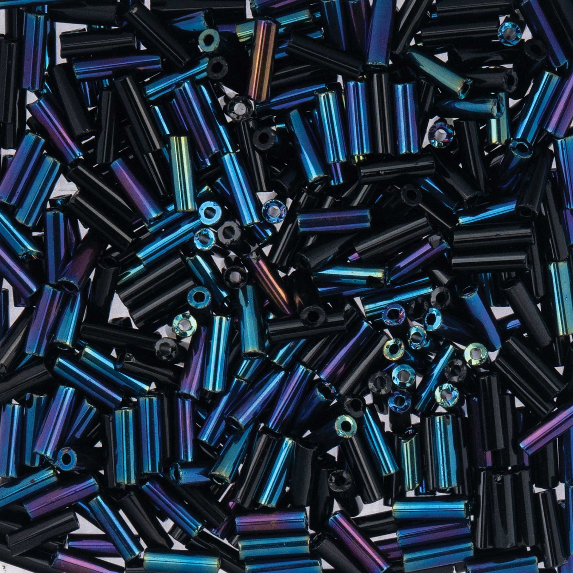 John Bead Czech Glass #3 Bugle Beads - Midnight Mix close up