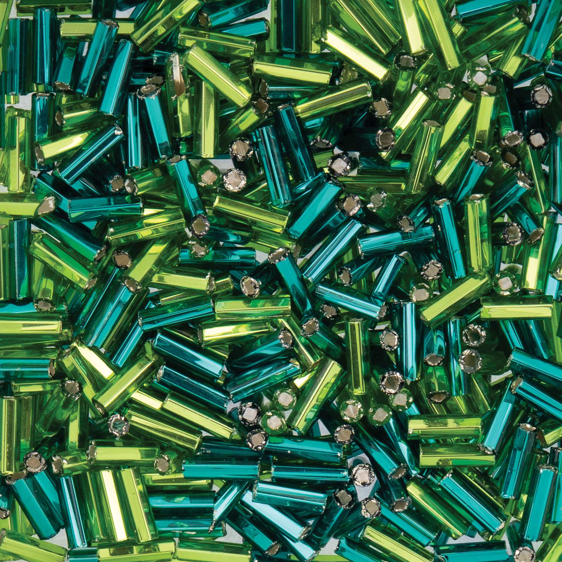 John Bead Czech Glass #3 Bugle Beads - Spring Fling close up